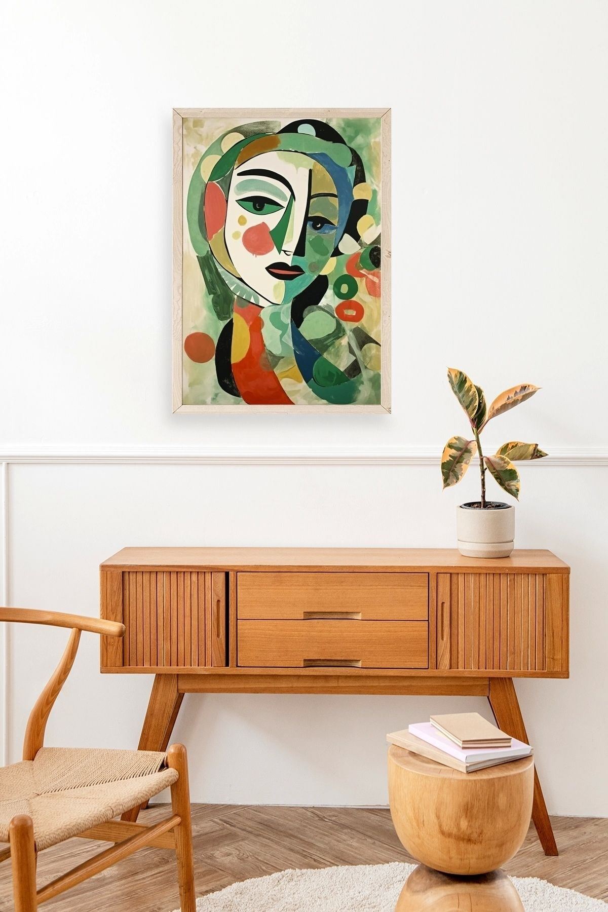 Soyut Kadın Ahşap Çerçeveli Tablo 30 x 42