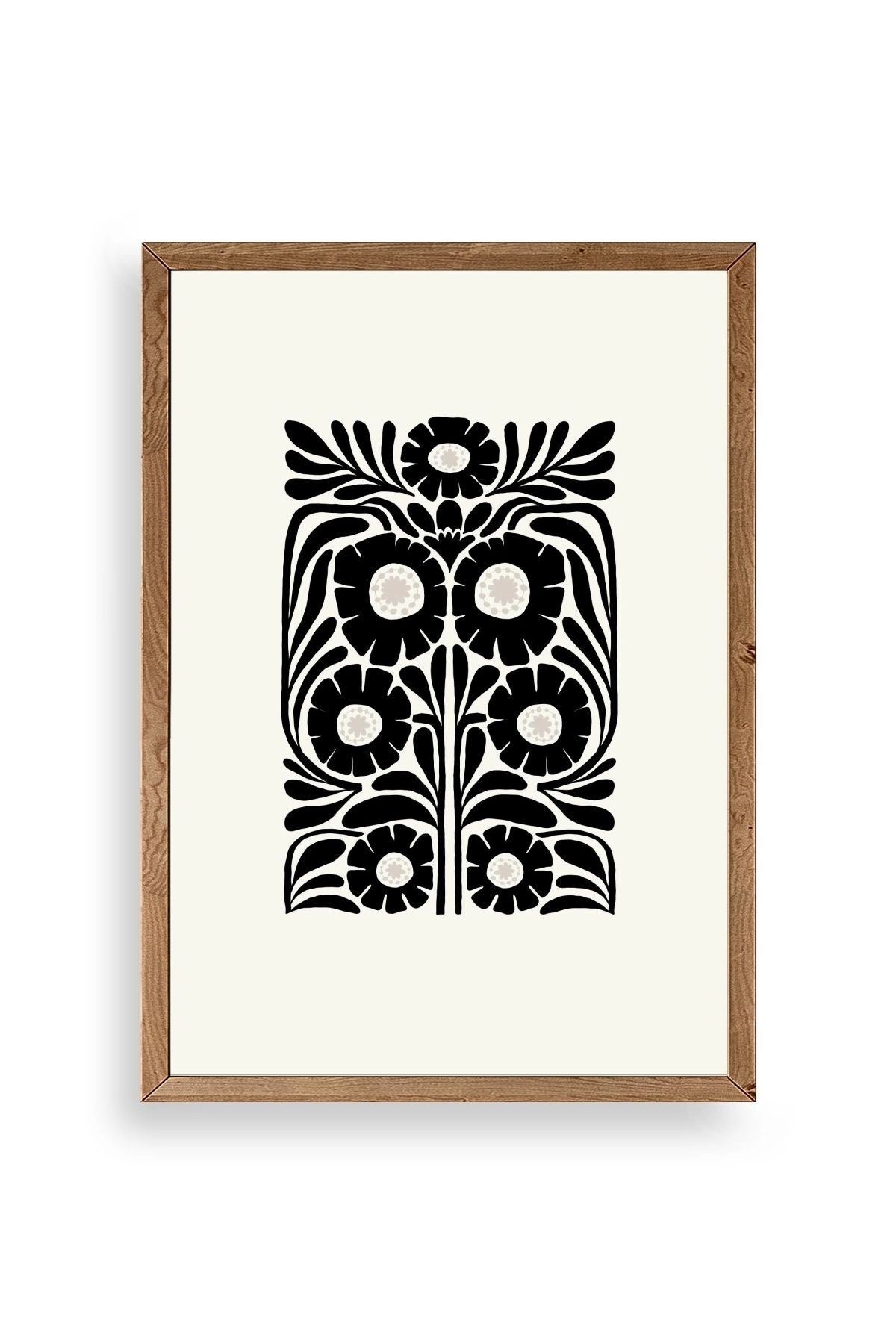 Çiçek Ahşap Çerçeveli Tablo 50 x 70