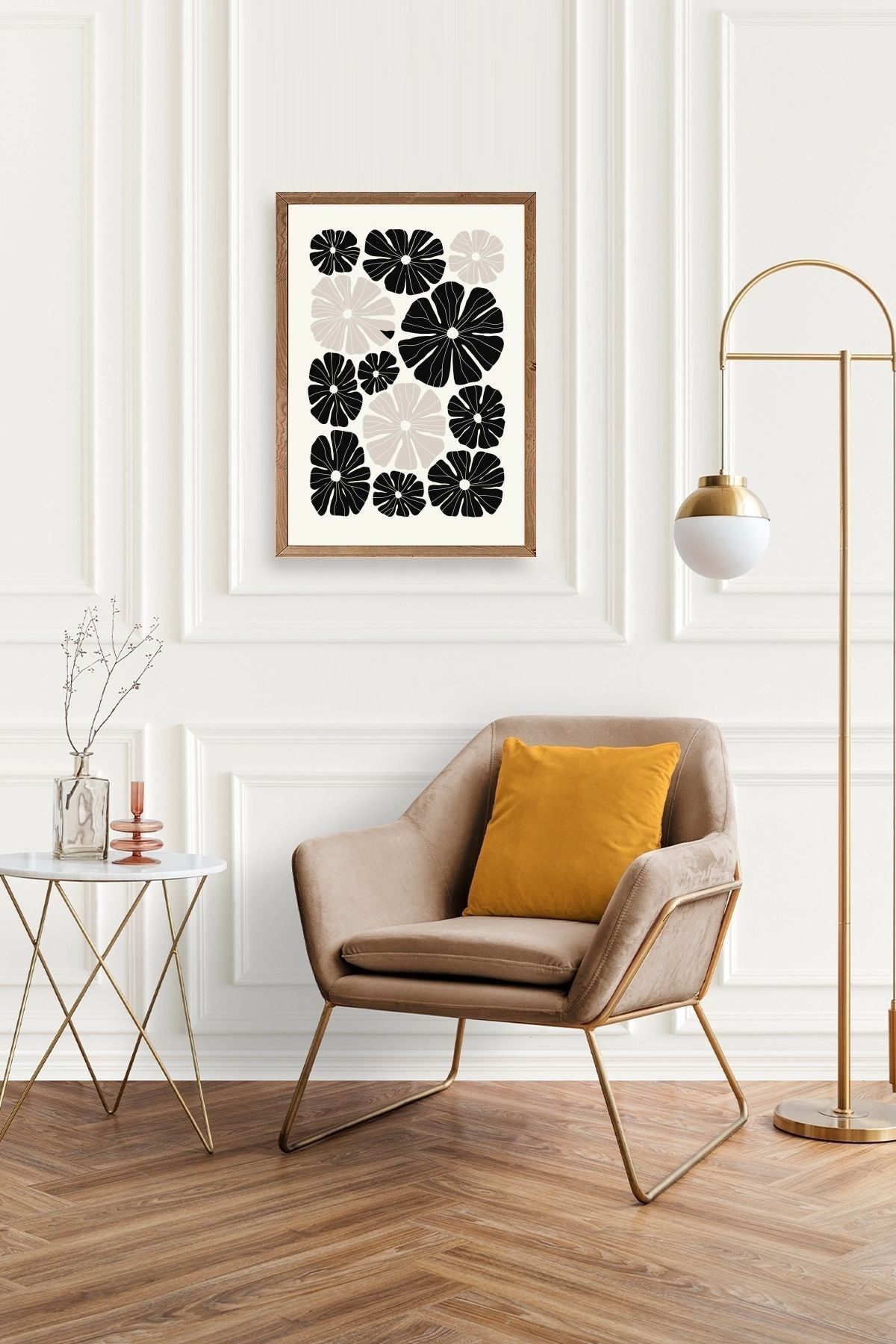 Çiçek Ahşap Çerçeveli Tablo 23 x 30