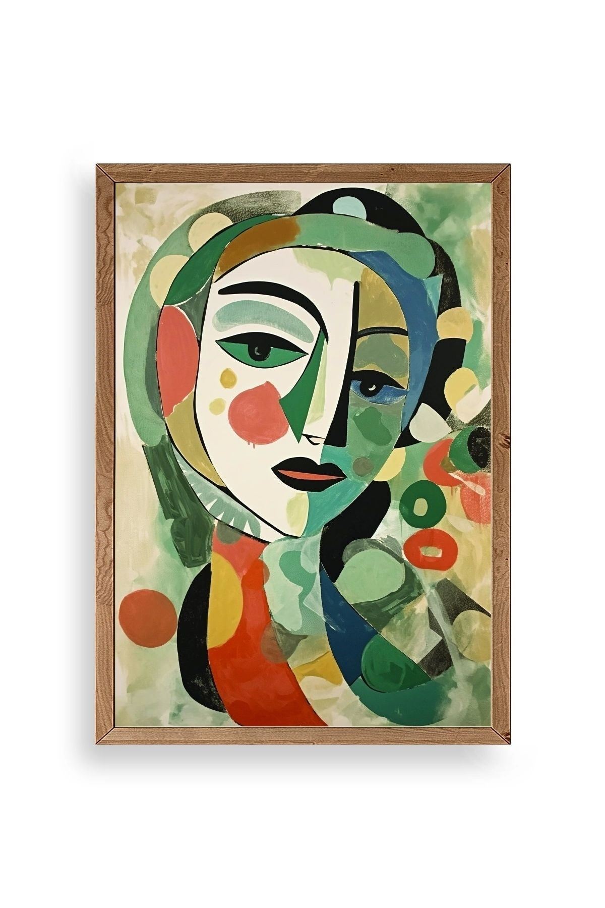 Soyut Ahşap Çerçeveli Tablo 50 x 70