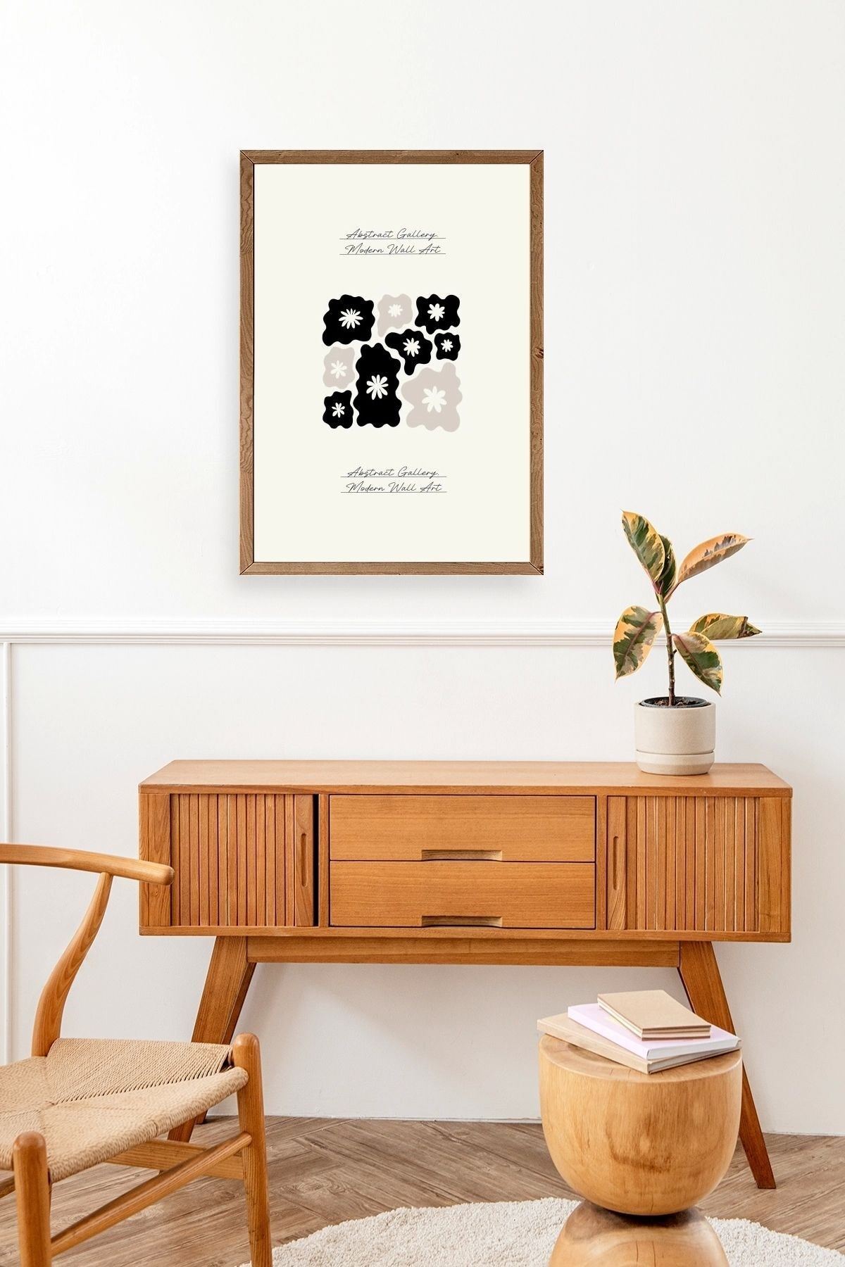 Çiçekler Ahşap Çerçeveli Tablo 17 x 23