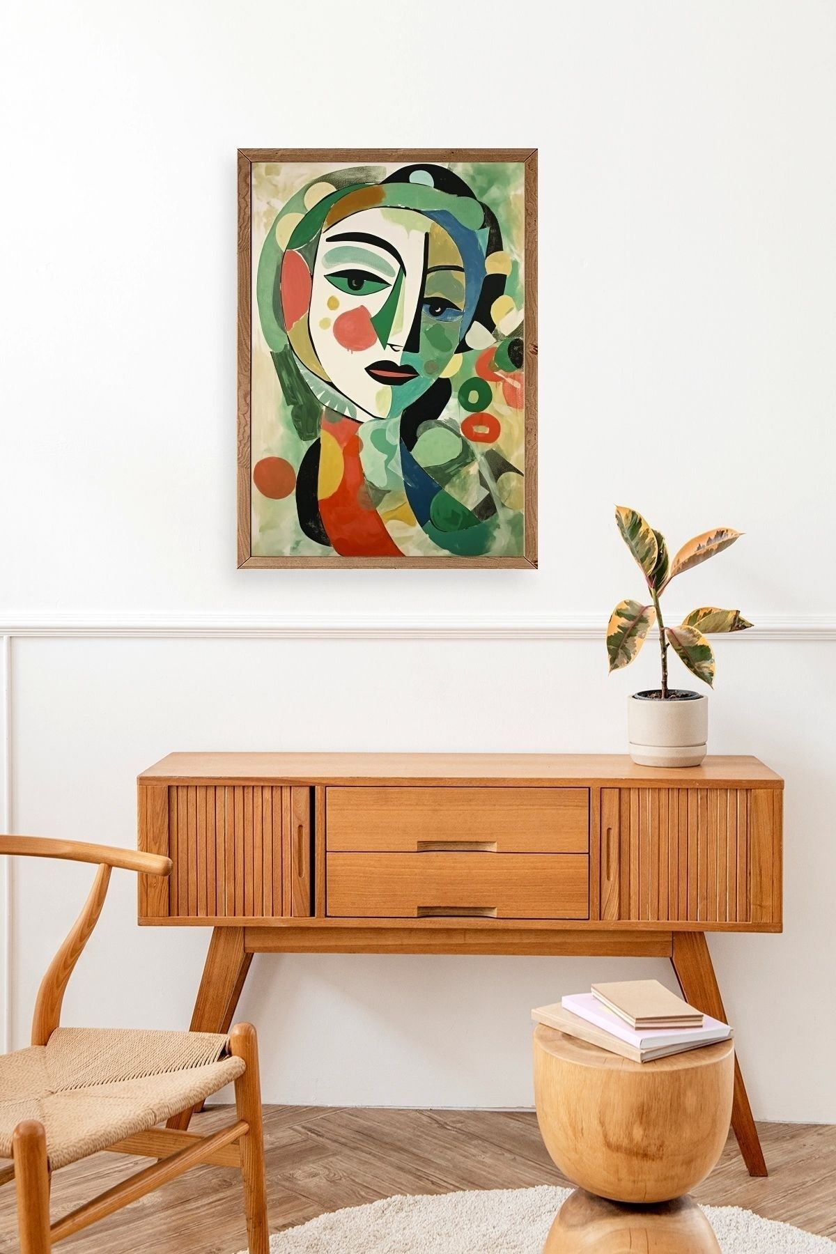 Soyut Ahşap Çerçeveli Tablo 23 x 30