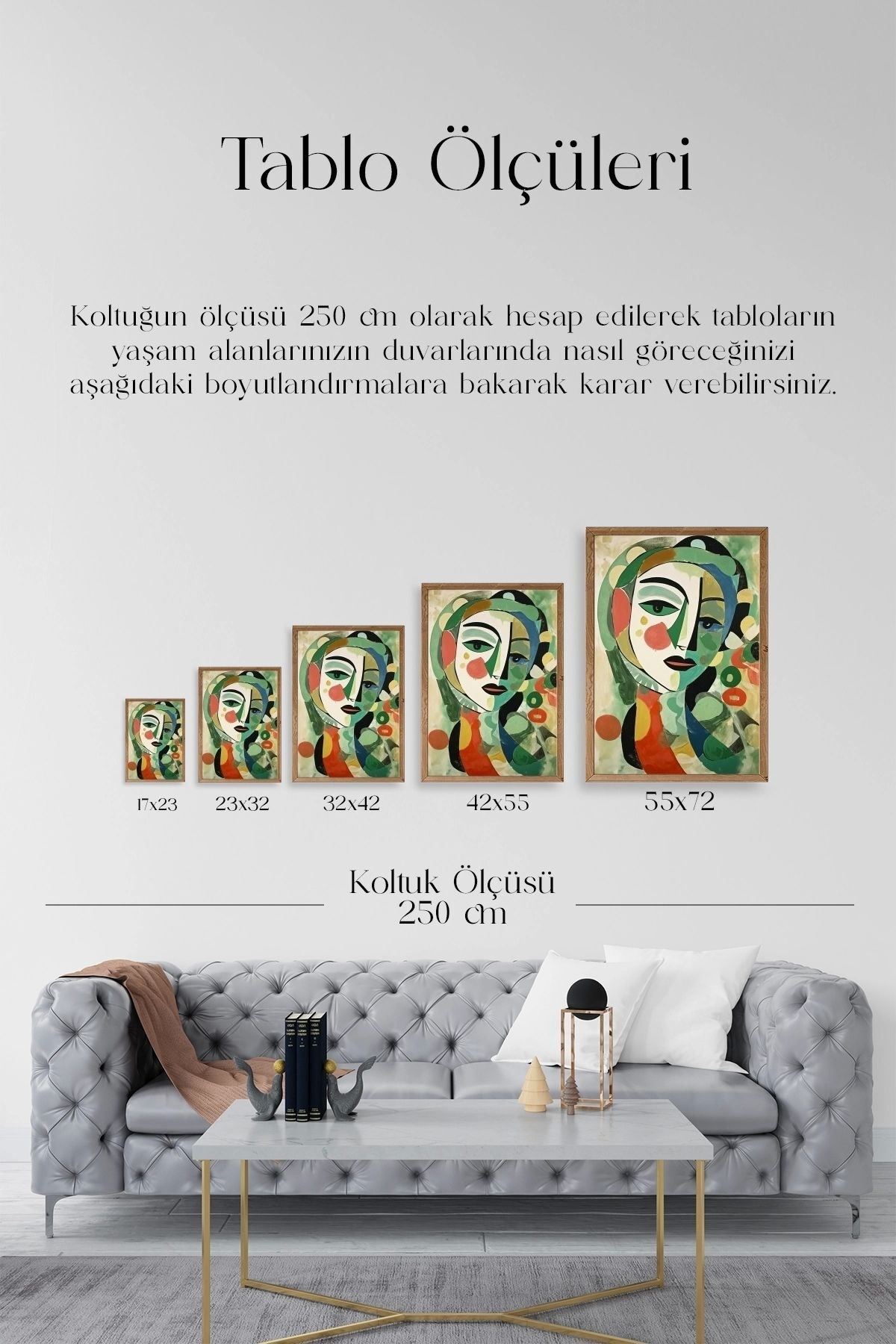 Soyut Ahşap Çerçeveli Tablo 23 x 30
