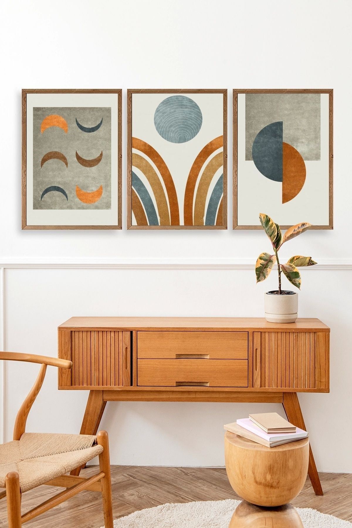 Soyut Ahşap Çerçeveli Tablo 23 x 30