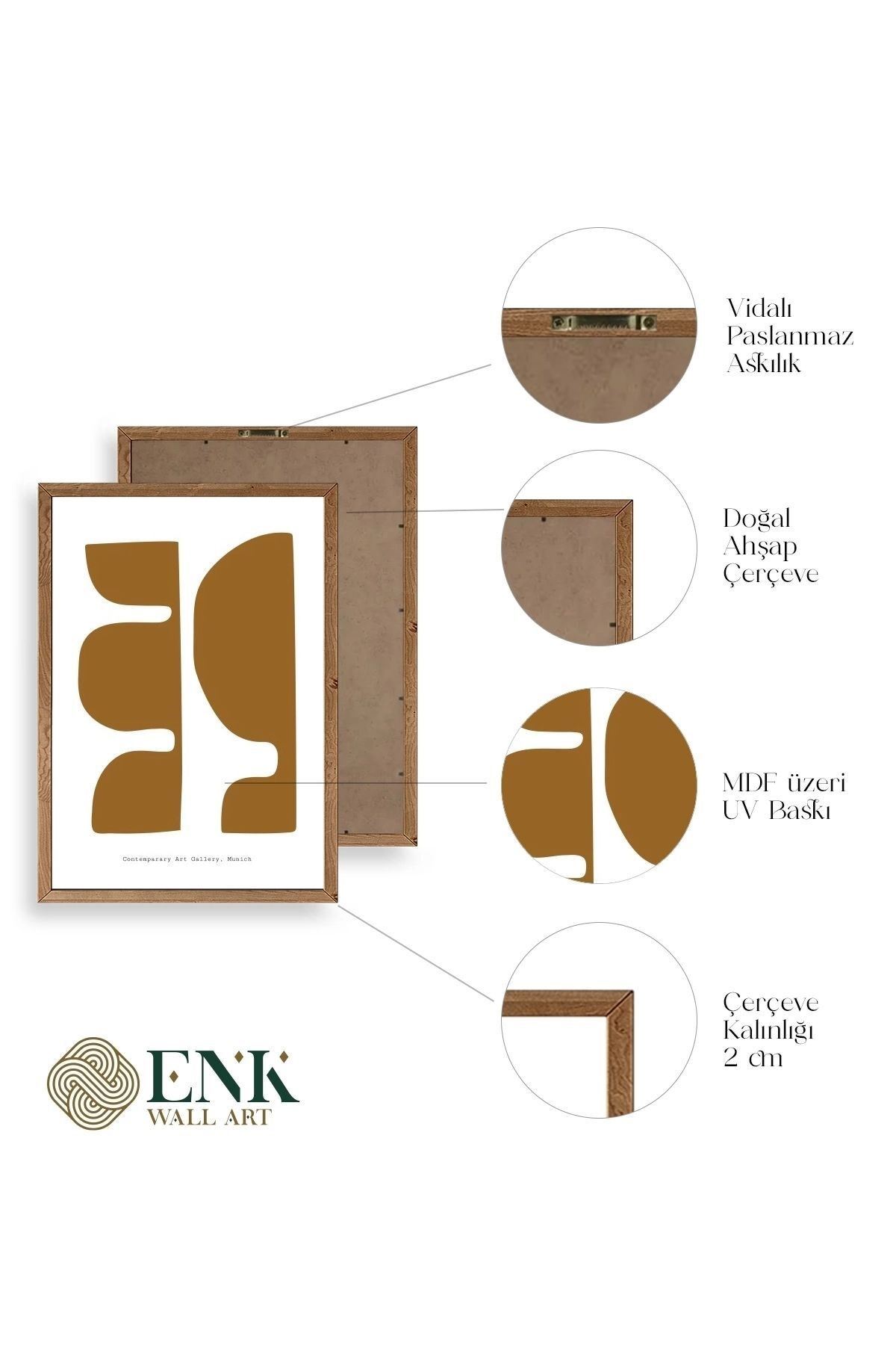 Soyut Ahşap Çerçeveli Tablo 50 x 70