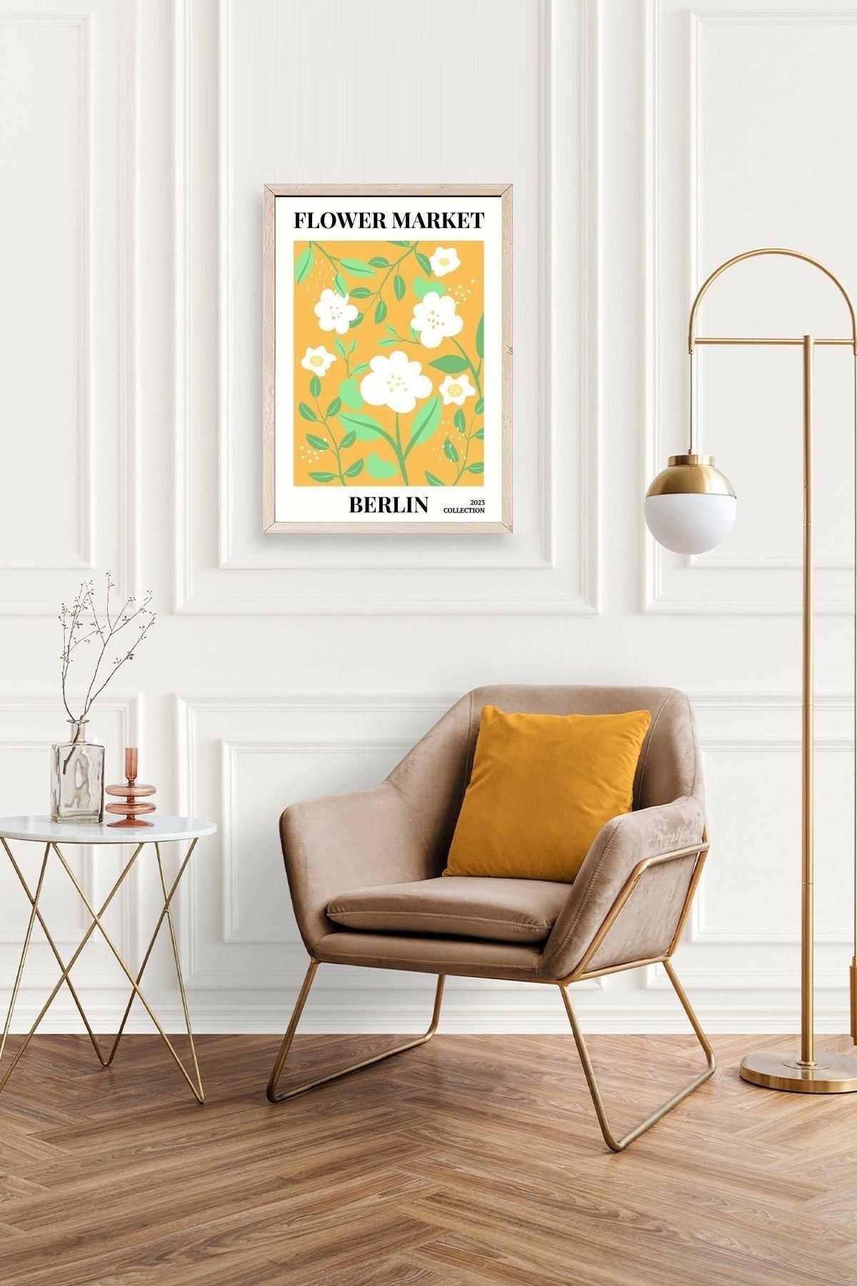 Çiçek Ahşap Çerçeveli Tablo 50 x 70