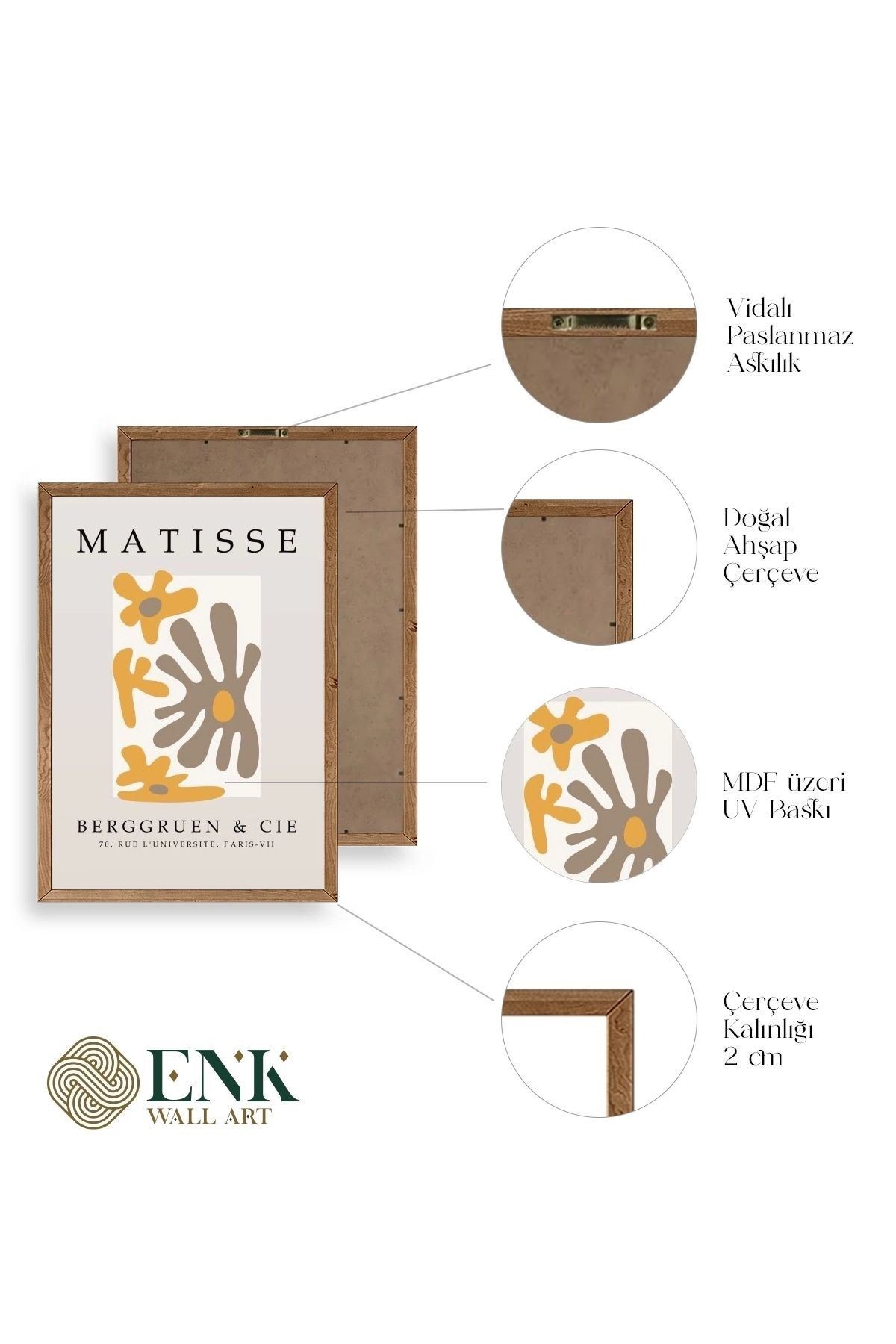 Çiçek Ahşap Çerçeveli Tablo 17 x 23