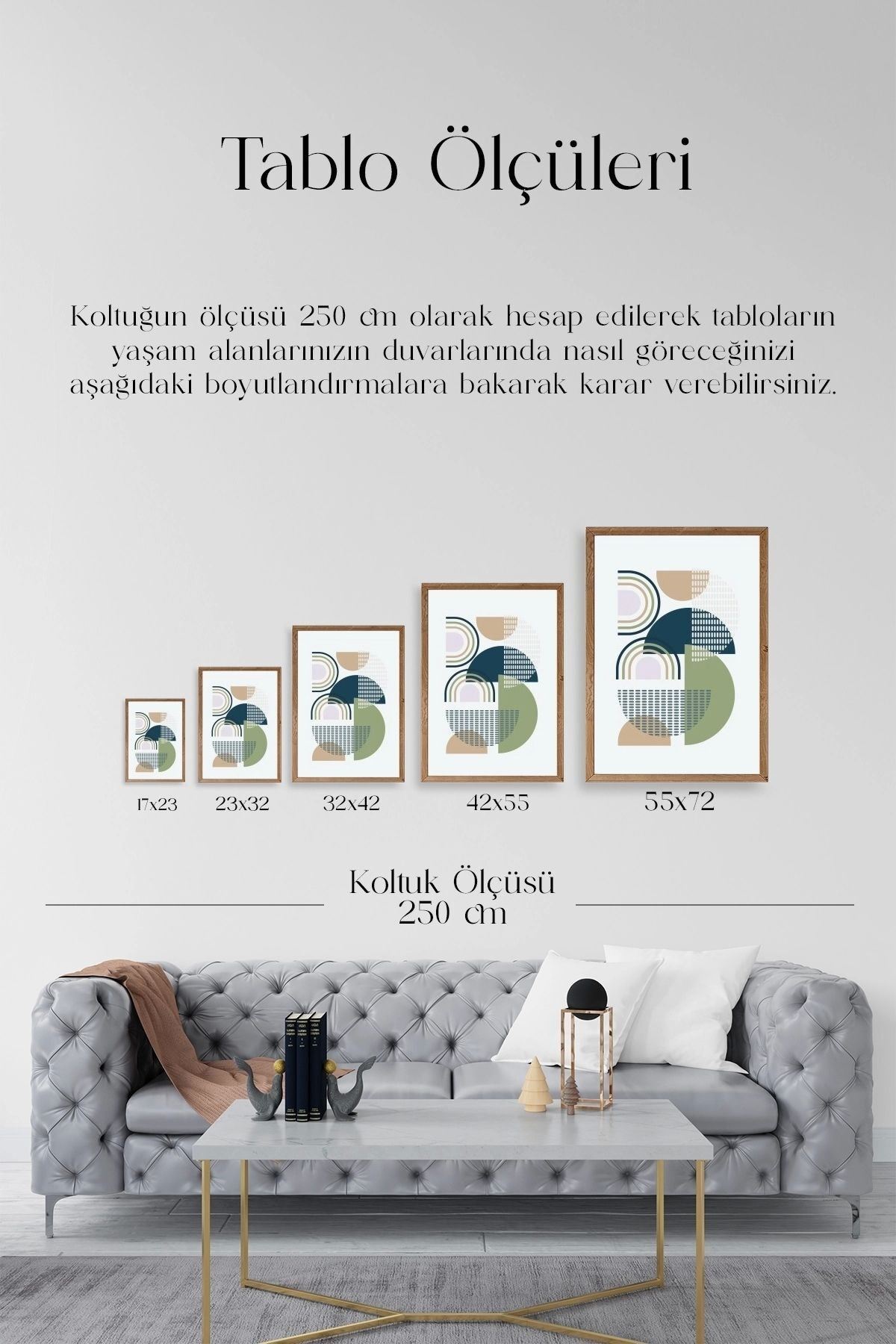 Soyut Ahşap Çerçeveli Tablo 17 x 23