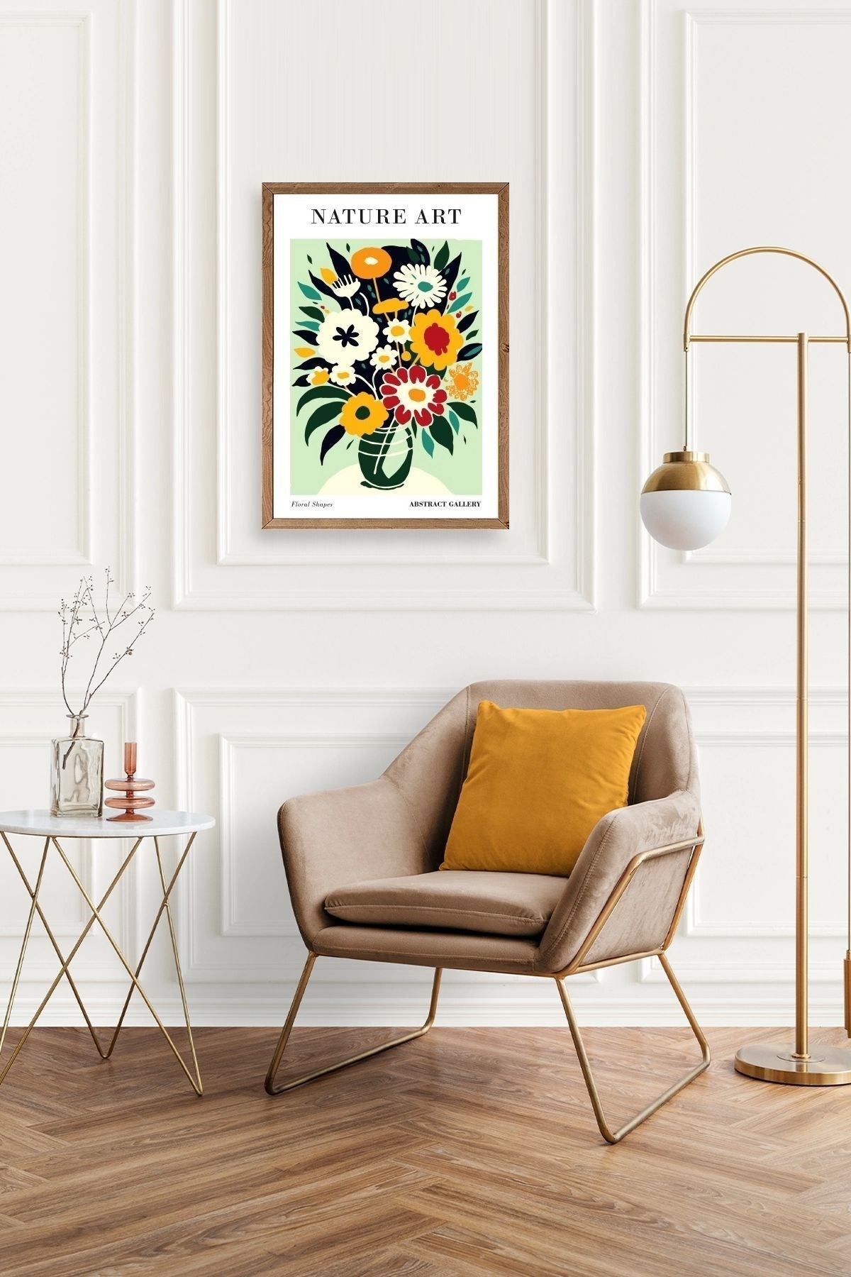 Çiçek Ahşap Çerçeveli Tablo 50 x 70