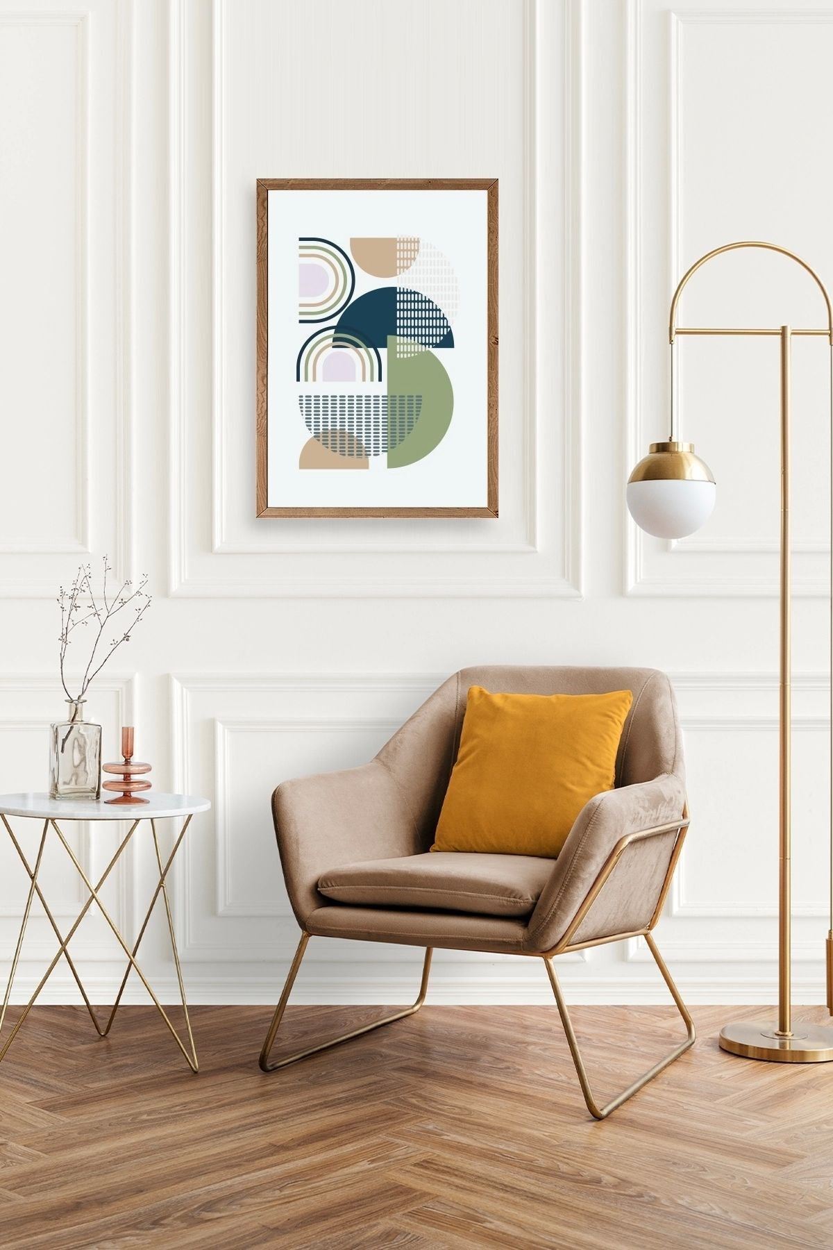 Soyut Ahşap Çerçeveli Tablo 50 x 70