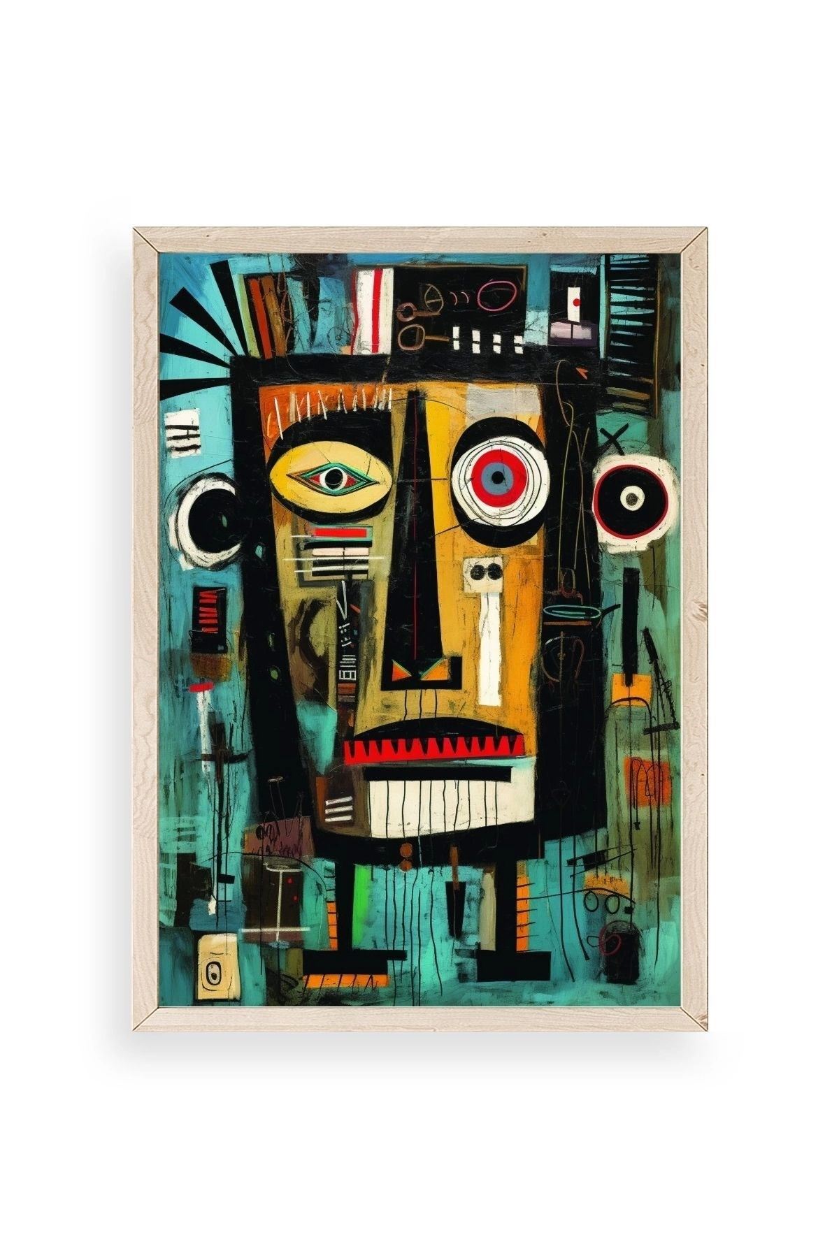 Soyut Ahşap Çerçeveli Tablo 30 x 42