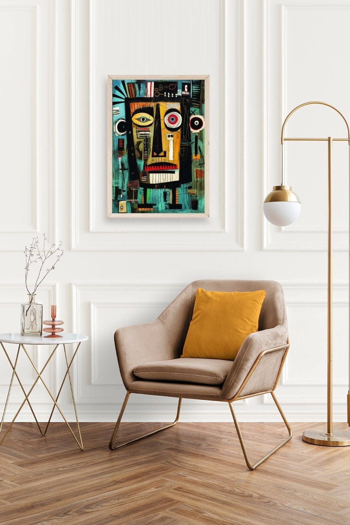 Soyut Ahşap Çerçeveli Tablo 30 x 42