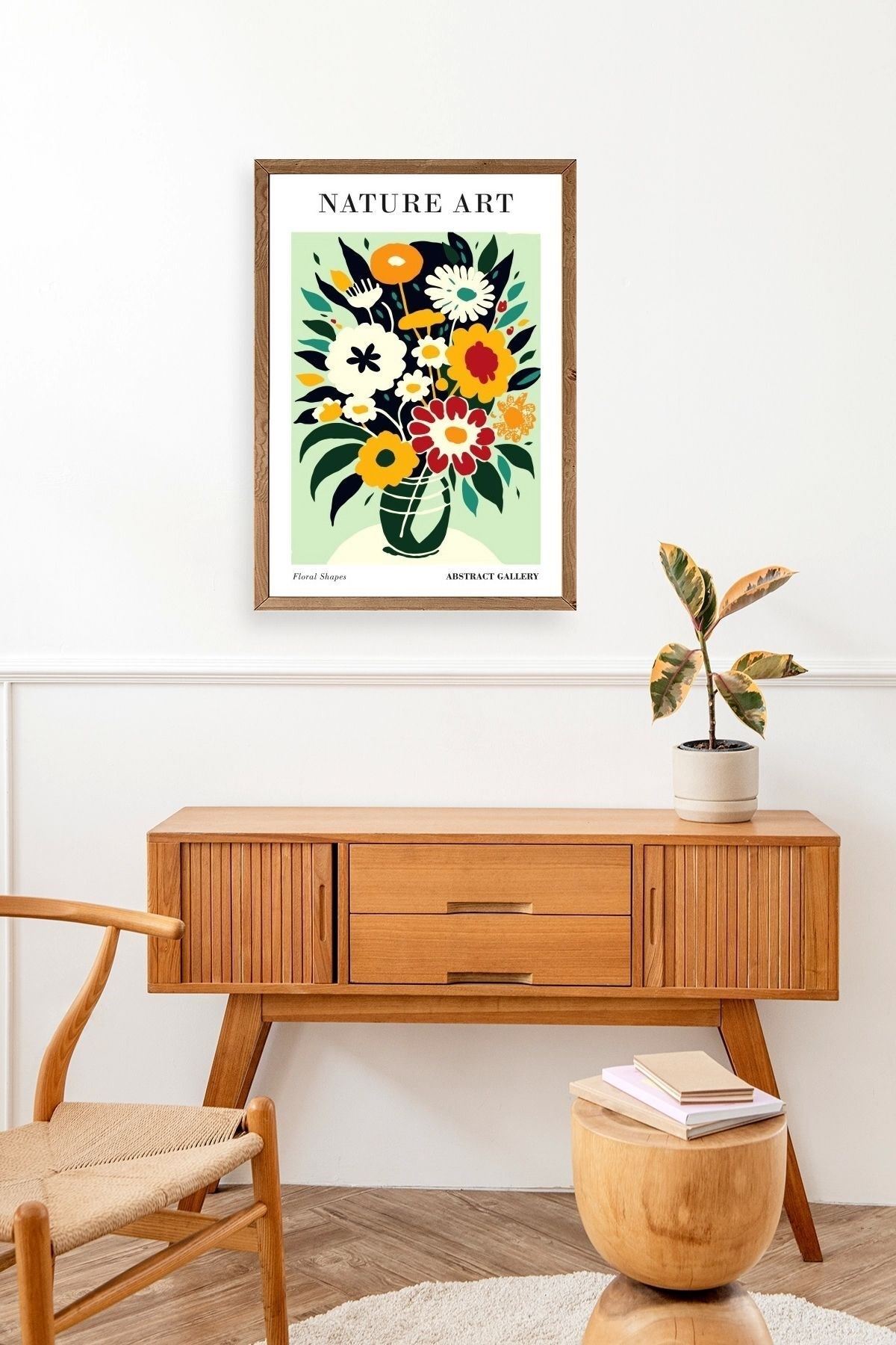 Çiçek Ahşap Çerçeveli Tablo 23 x 30