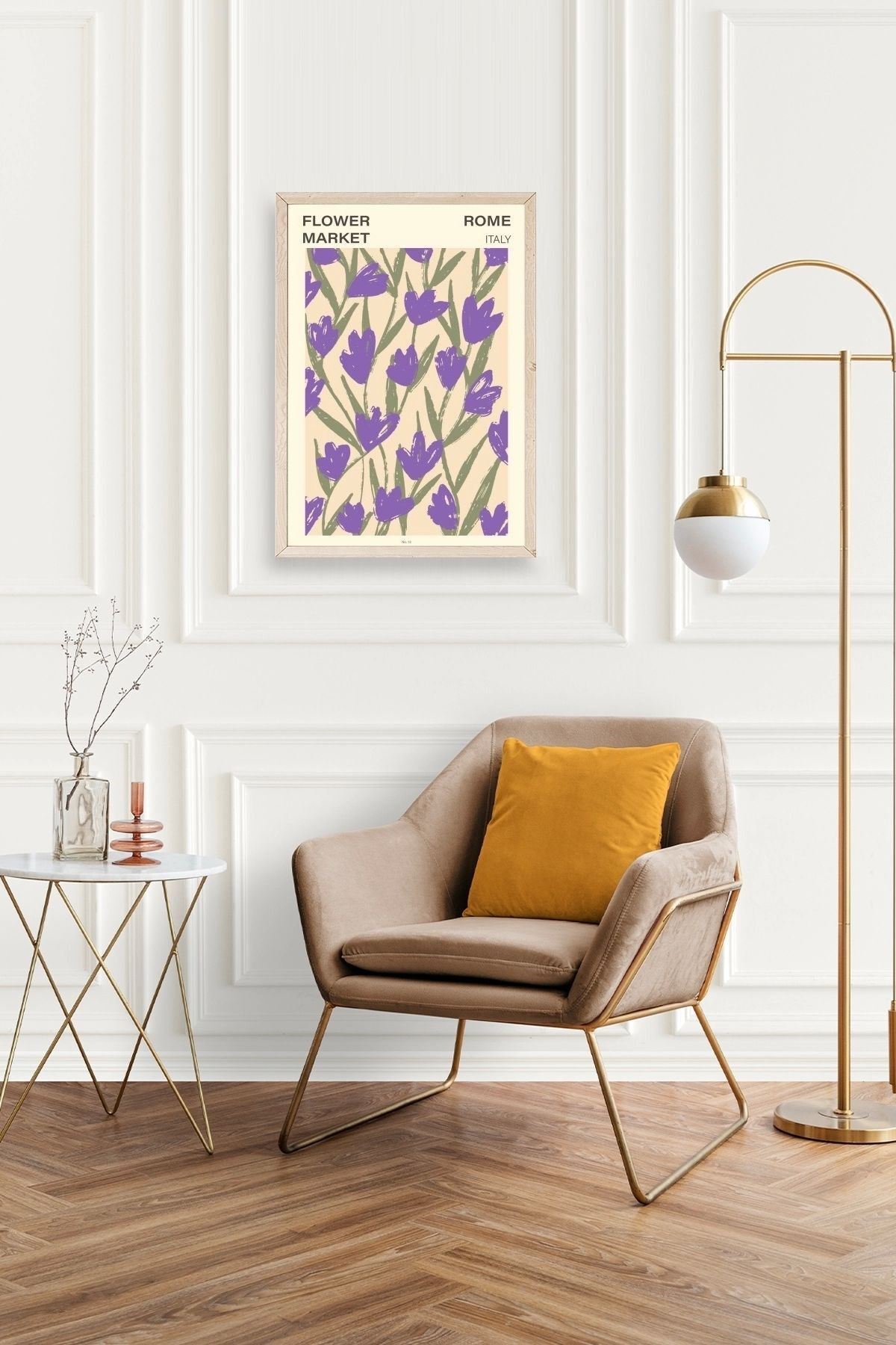 Çiçek Ahşap Çerçeveli Tablo 17 x 23