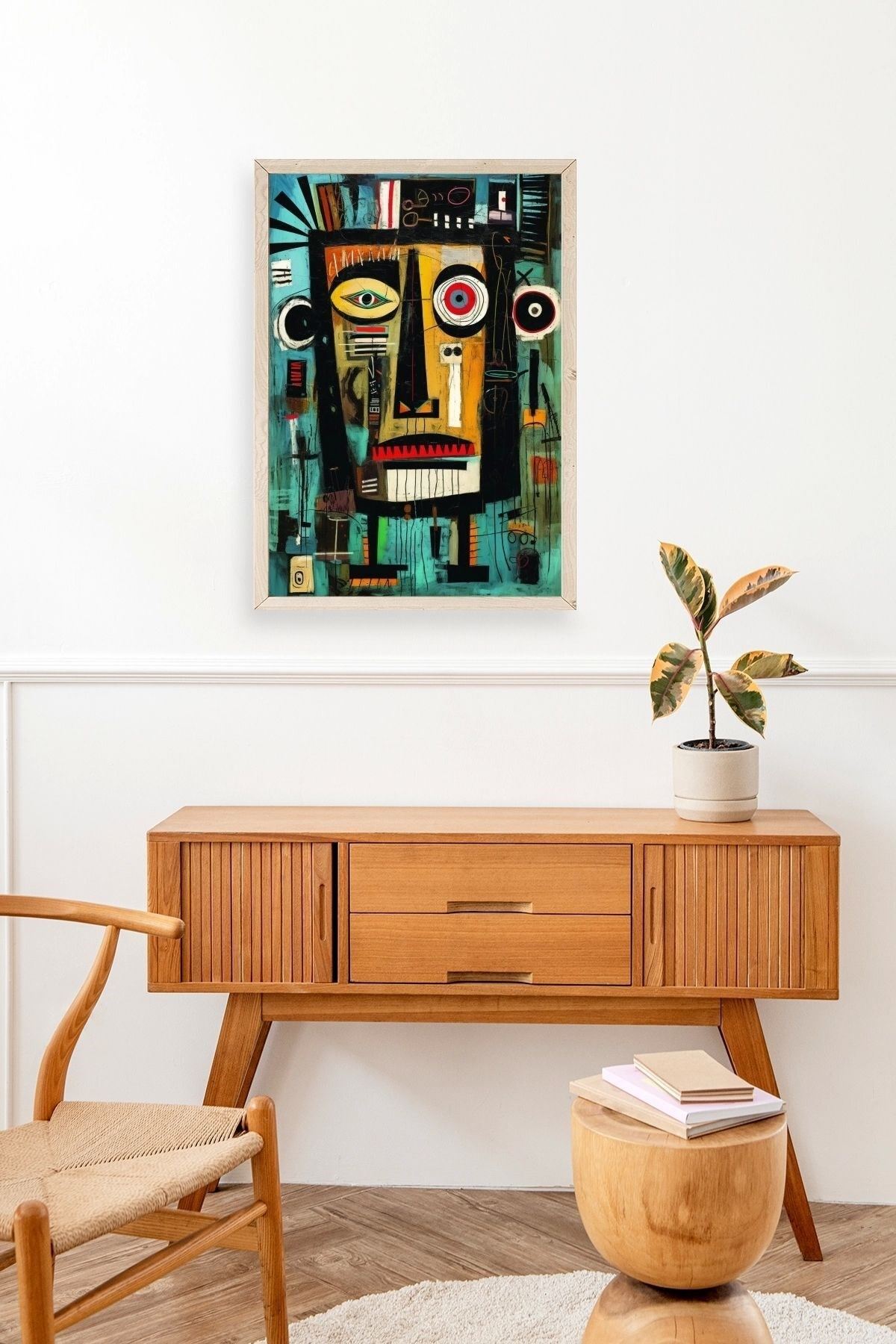 Soyut Ahşap Çerçeveli Tablo 17 x 23