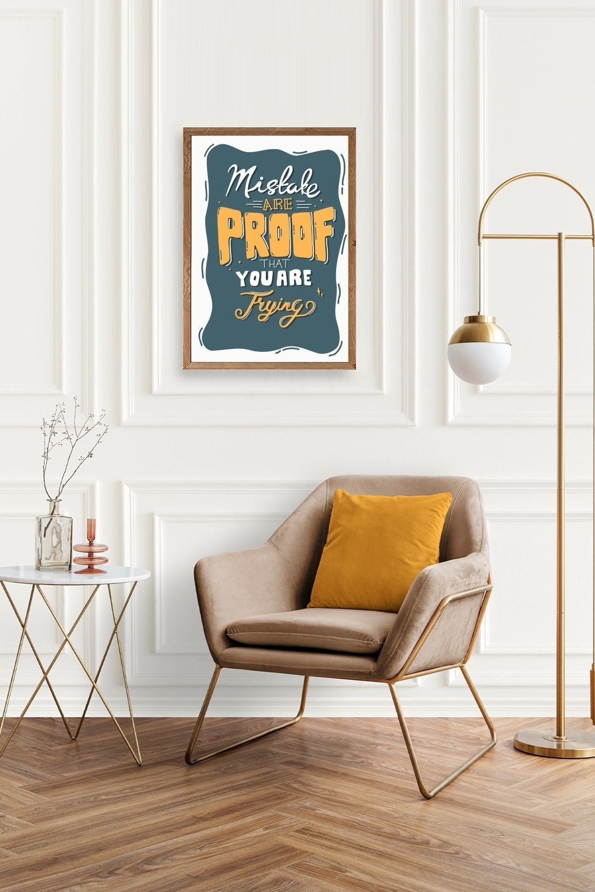 Motto Ahşap Çerçeveli Tablo 23 x 30