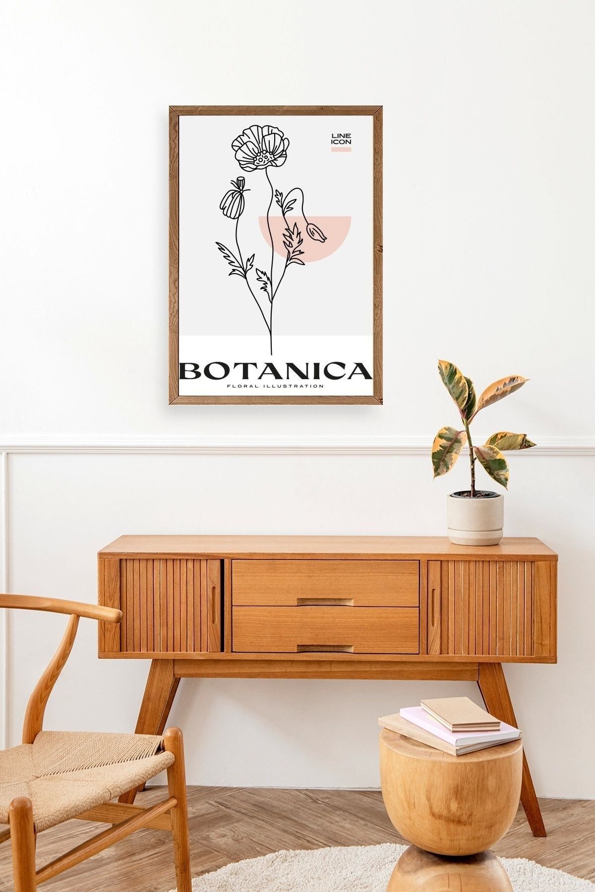 Çiçek Ahşap Çerçeveli Tablo 23 x 30