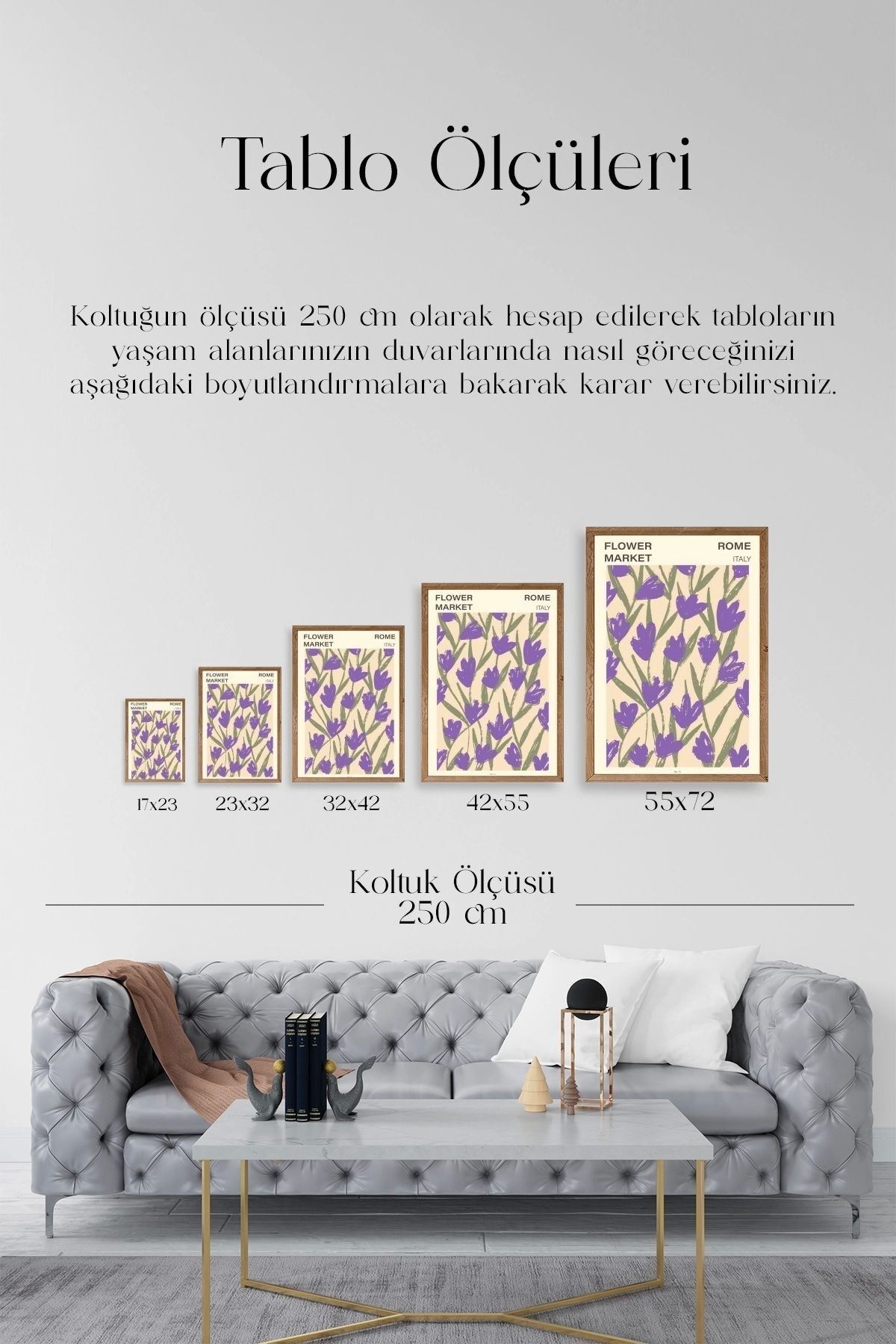 Çiçek Ahşap Çerçeveli Tablo 30 x 42