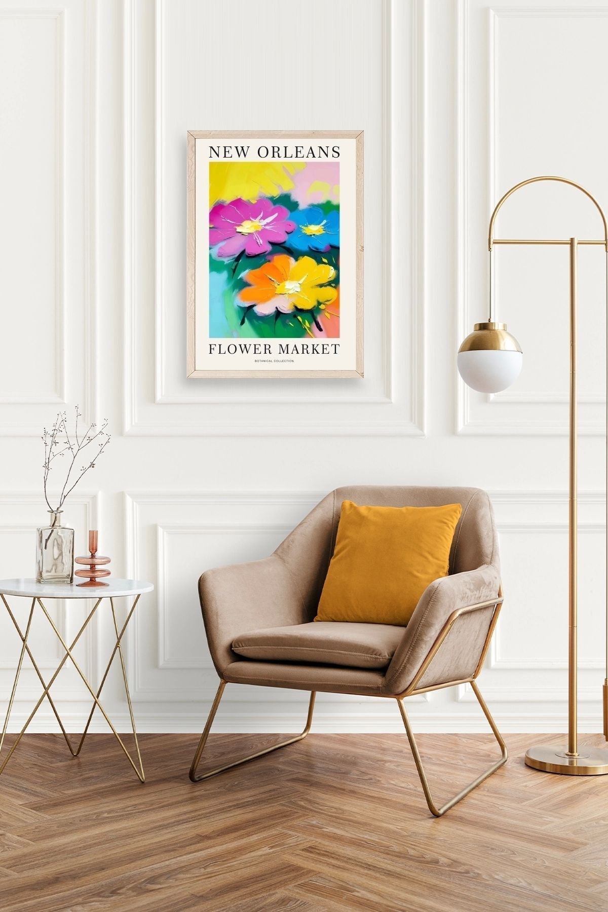 Çiçek Ahşap Çerçeveli Tablo 17 x 23