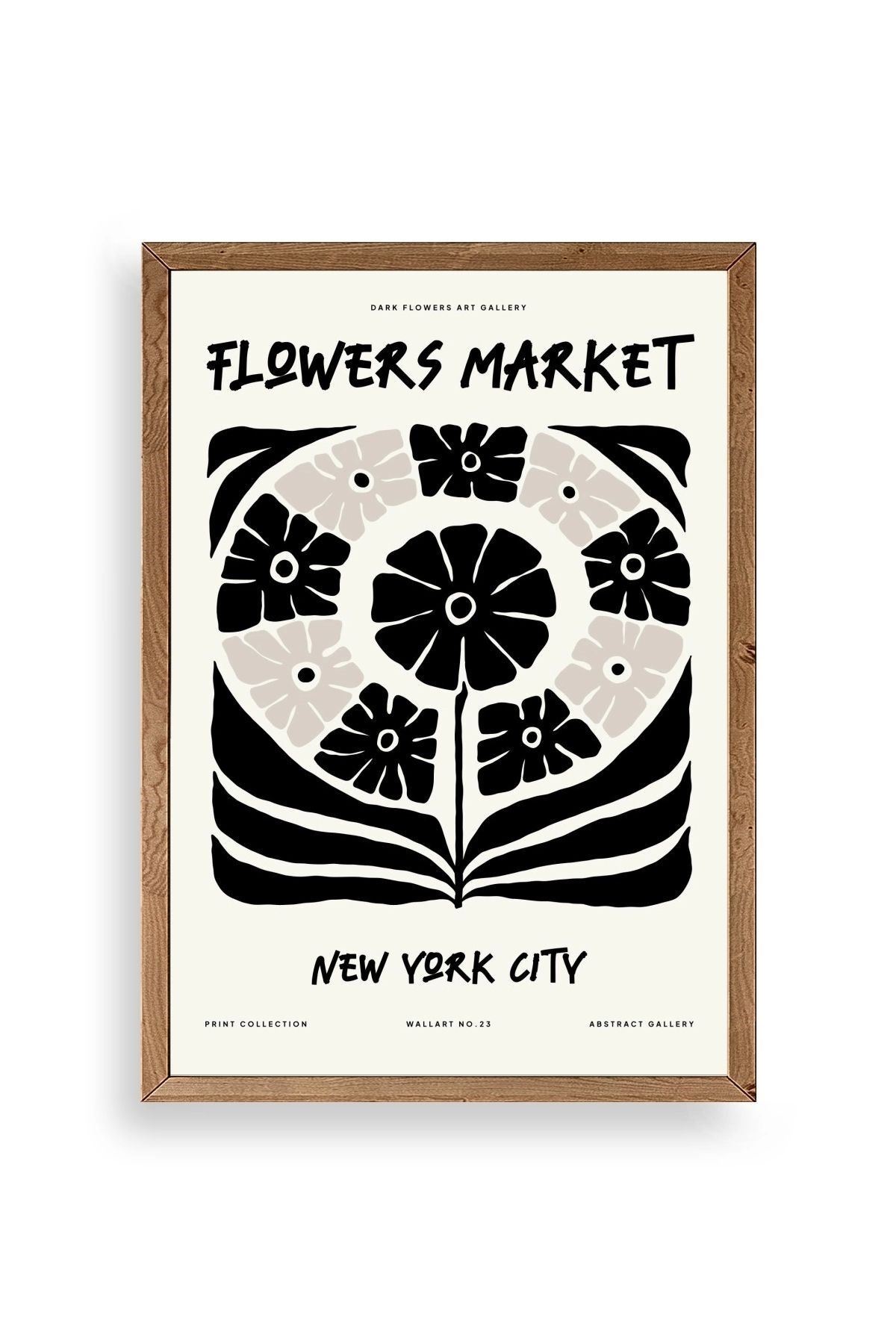 Soyut Ahşap Çerçeveli Tablo 50 x 70