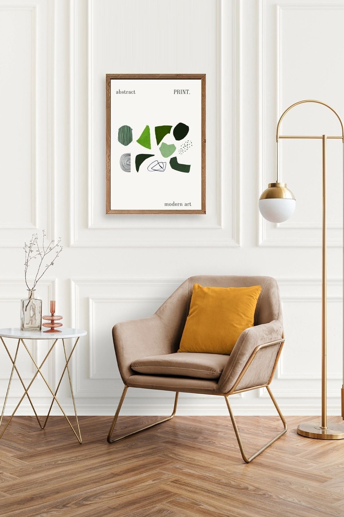 Soyut Ahşap Çerçeveli Tablo 23 x 30