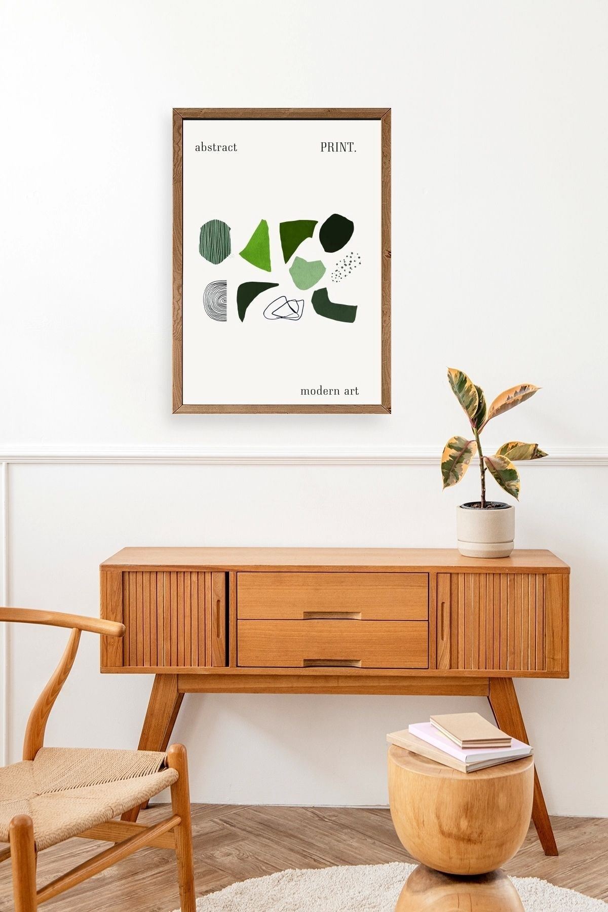 Soyut Ahşap Çerçeveli Tablo 23 x 30