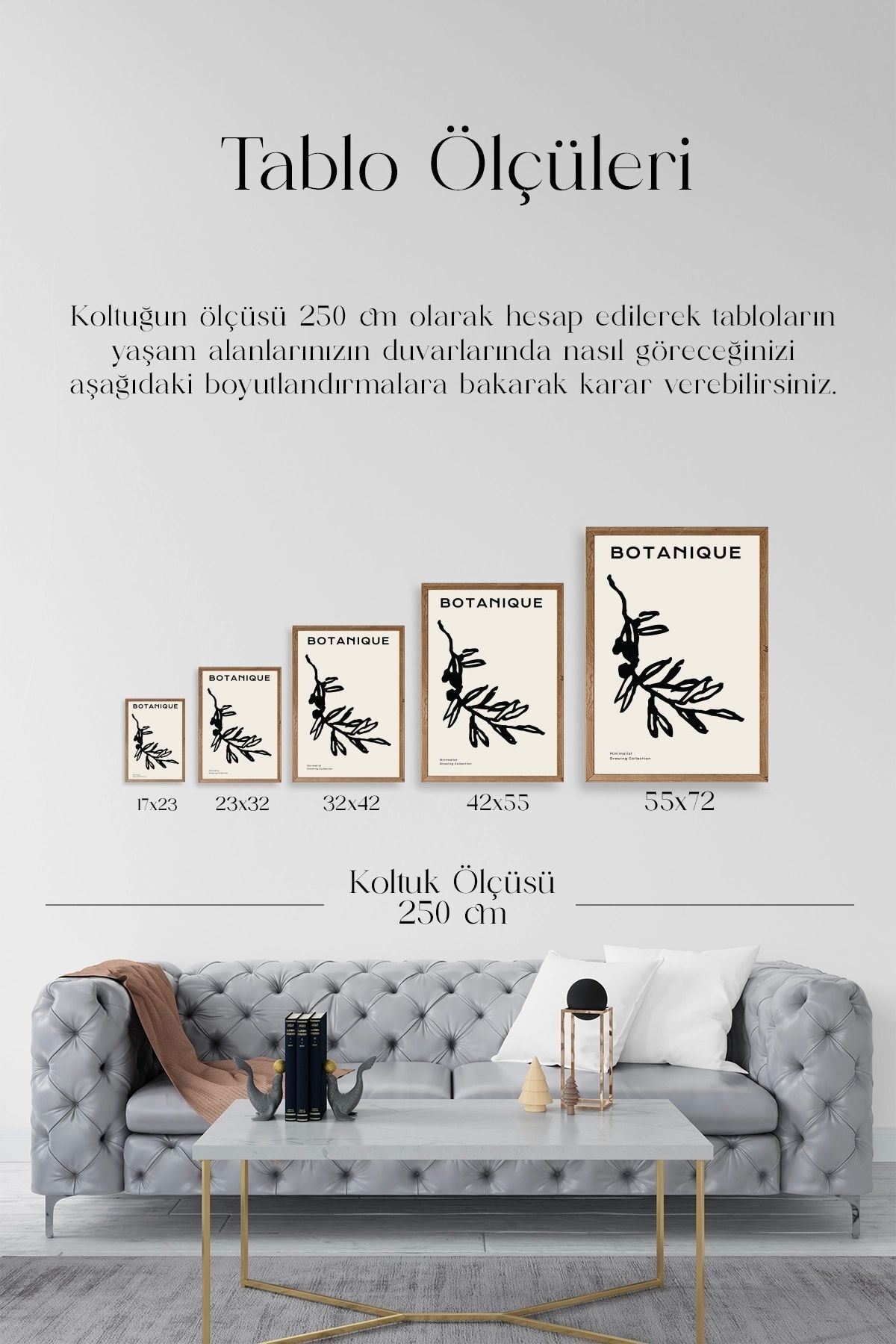 Yaprak Ahşap Çerçeveli Tablo 30 x 42