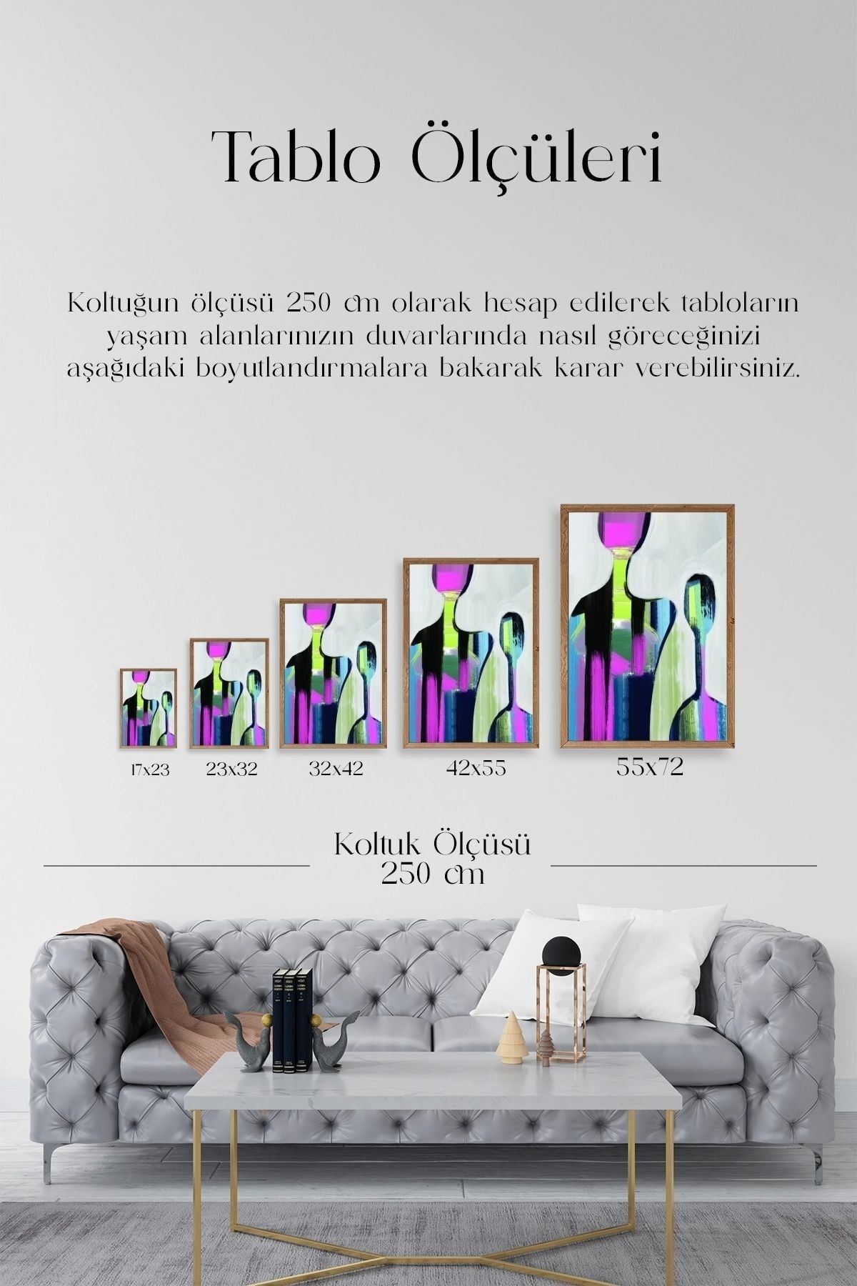 Soyut Ahşap Çerçeveli Tablo 23 x 30