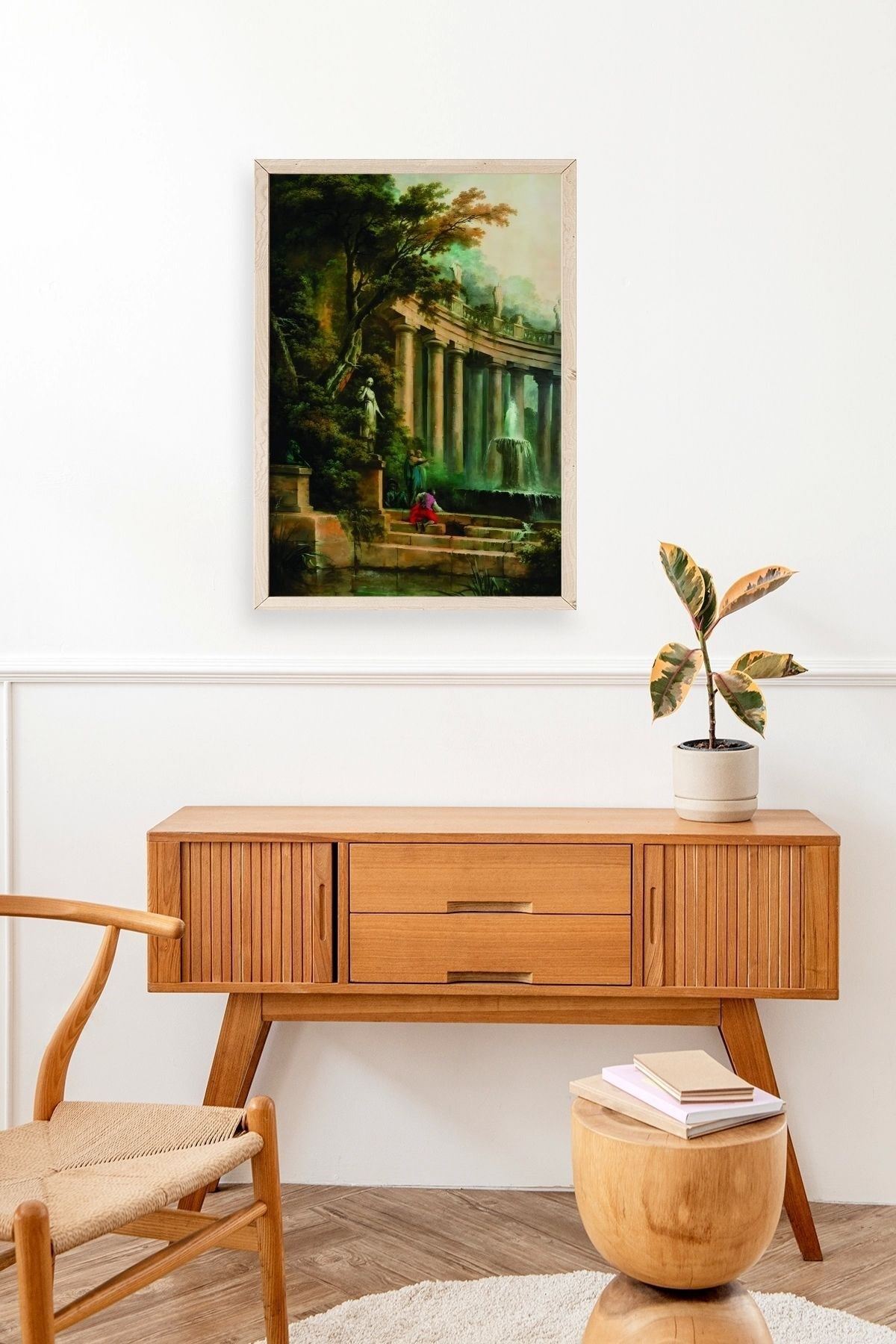 Yapraklar Ahşap Çerçeveli Tablo 30 x 42