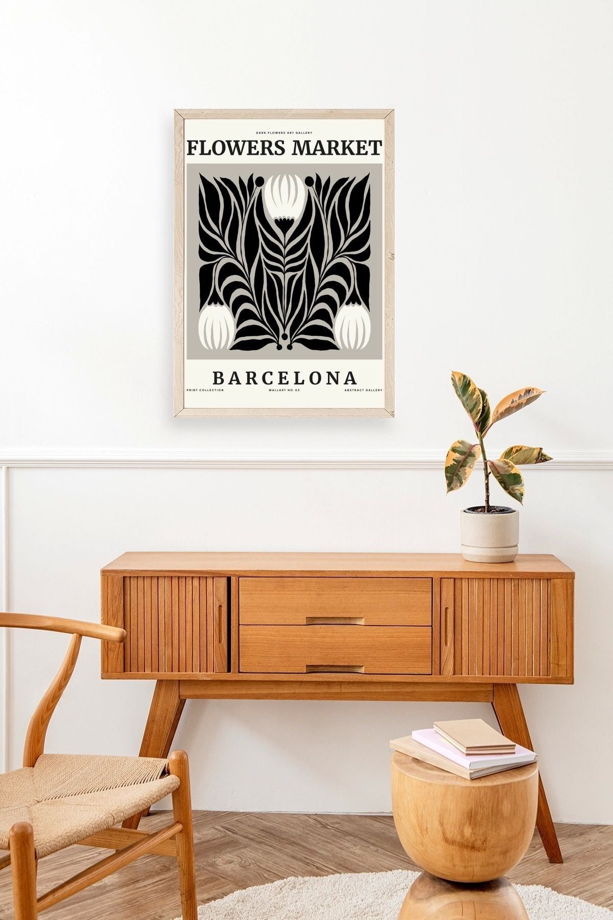 Çiçek Ahşap Çerçeveli Tablo 50 x 70