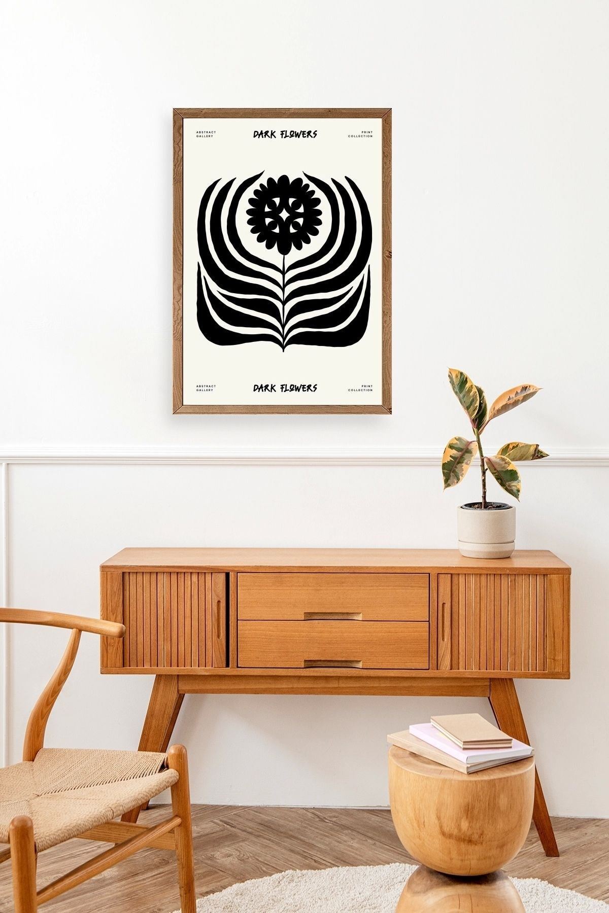 Soyut Ahşap Çerçeveli Tablo 30 x 42