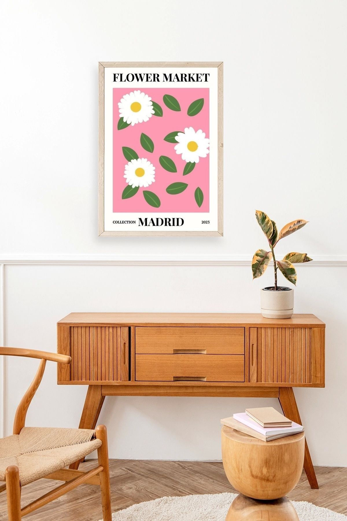 Çiçek Ahşap Çerçeveli Tablo 30 x 42