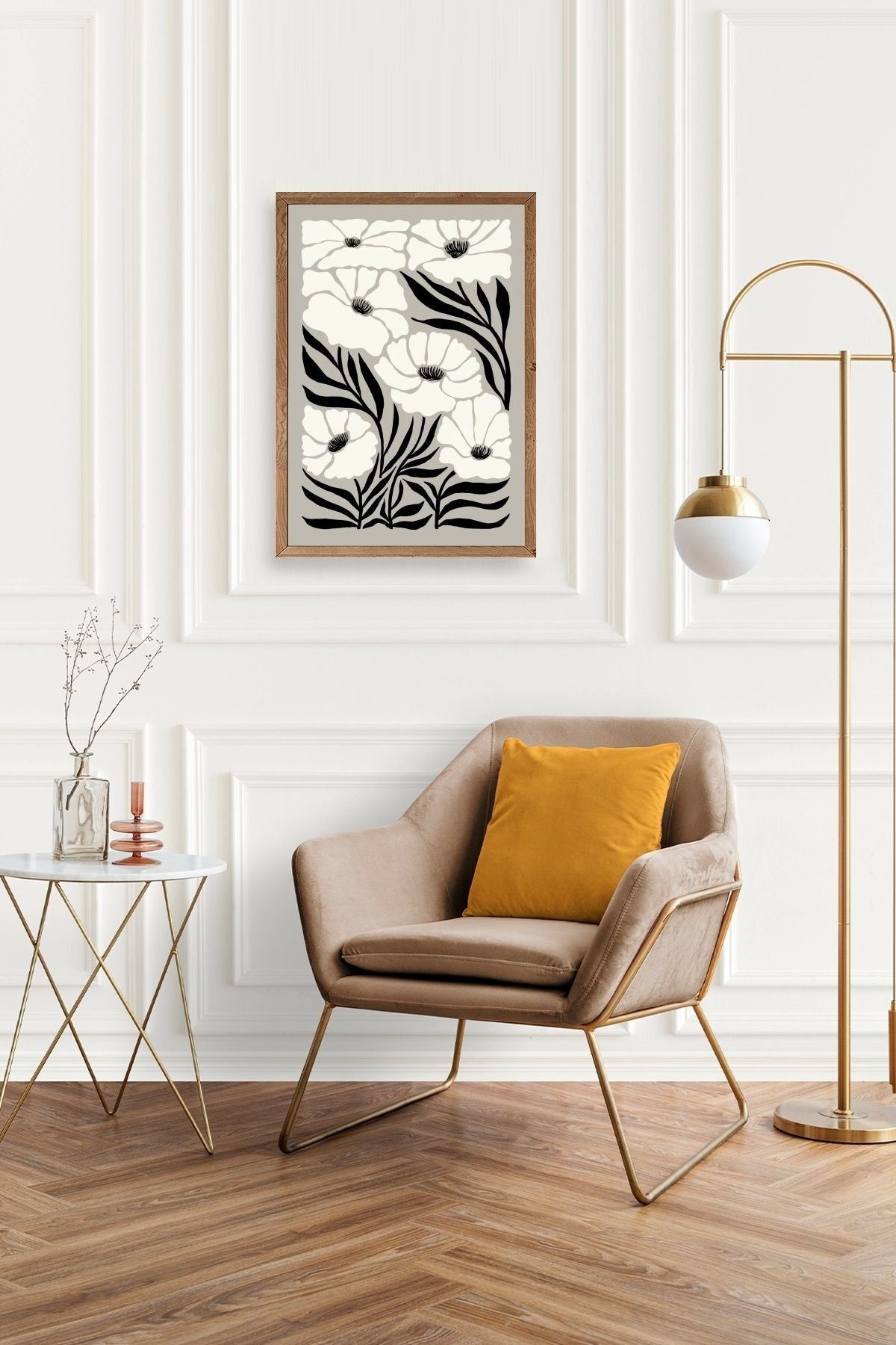 Çiçek Ahşap Çerçeveli Tablo 30 x 42