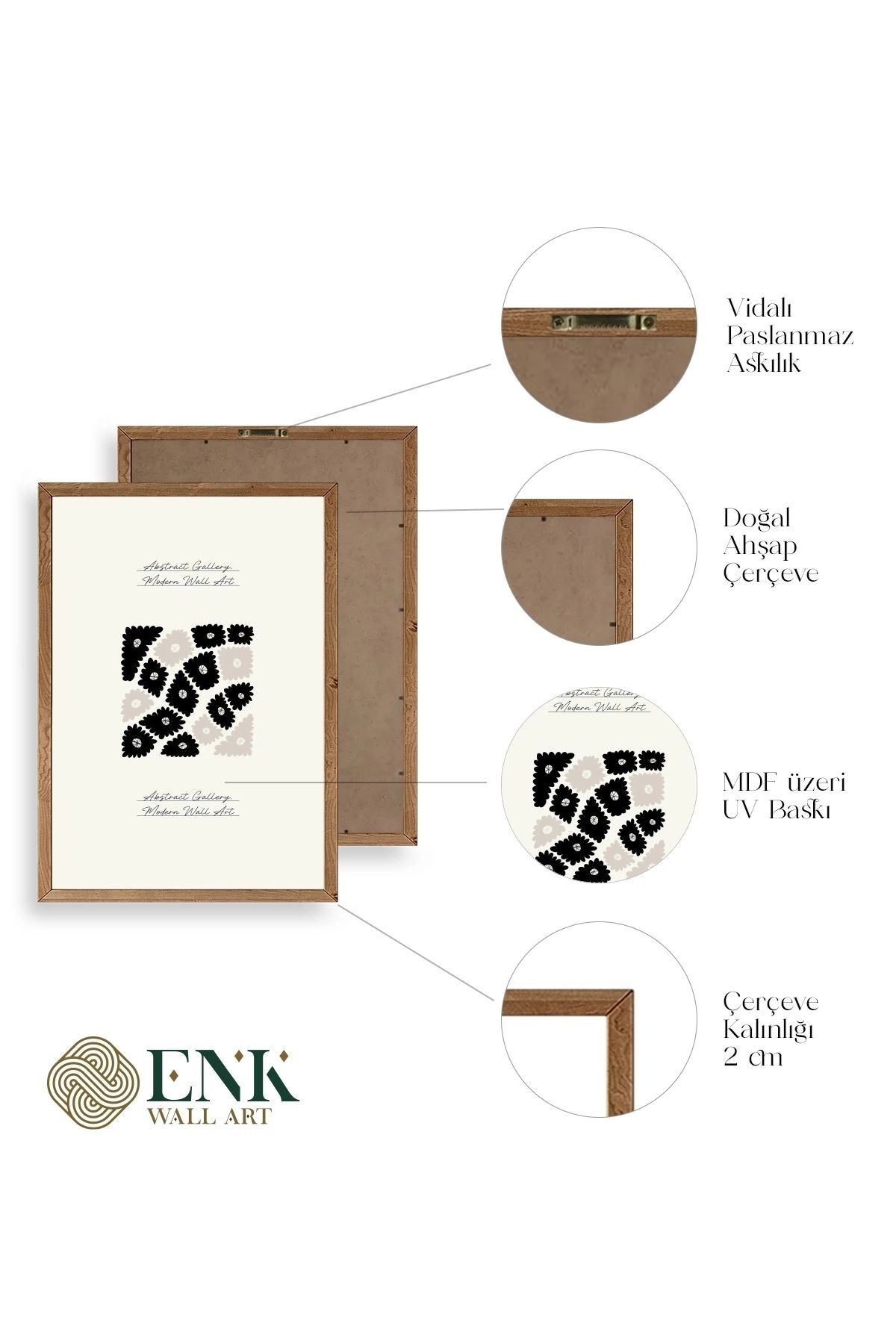 Çiçek Ahşap Çerçeveli Tablo 17 x 23