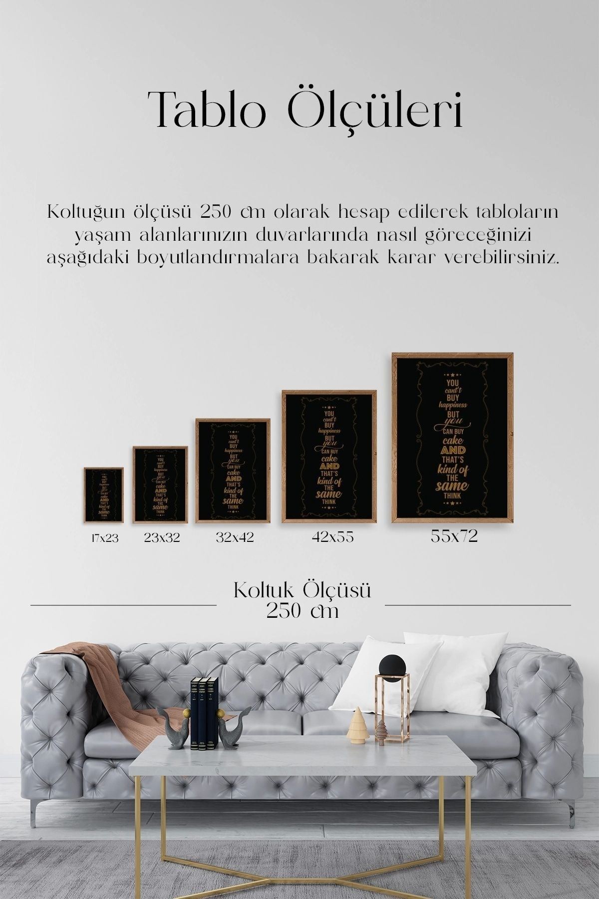 Modern Ahşap Çerçeveli Tablo 17 x 23
