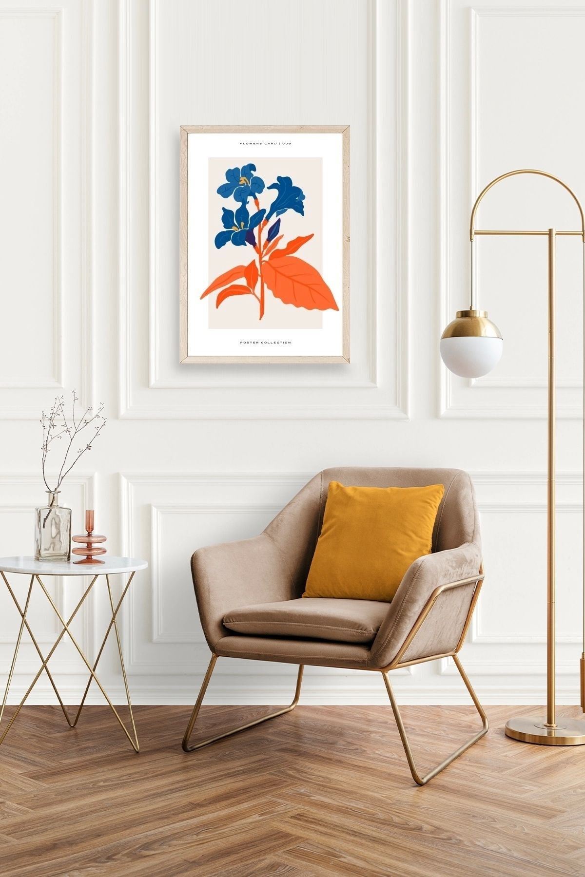 Çiçekler Ahşap Çerçeveli Tablo 30 x 42