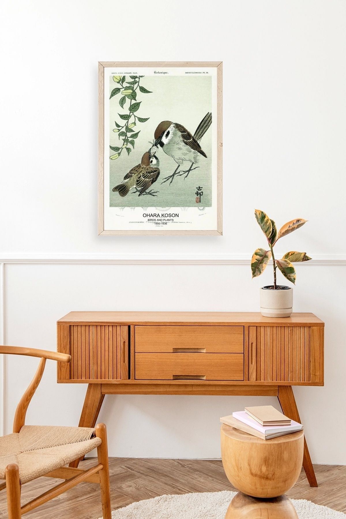 Kuşlar Ahşap Çerçeveli Tablo 50 x 70