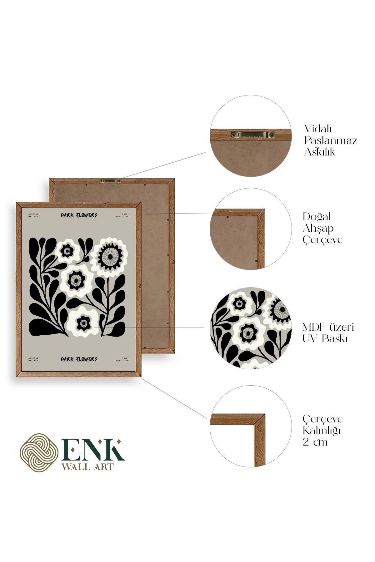 Çiçek Ahşap Çerçeveli Tablo 23 x 30