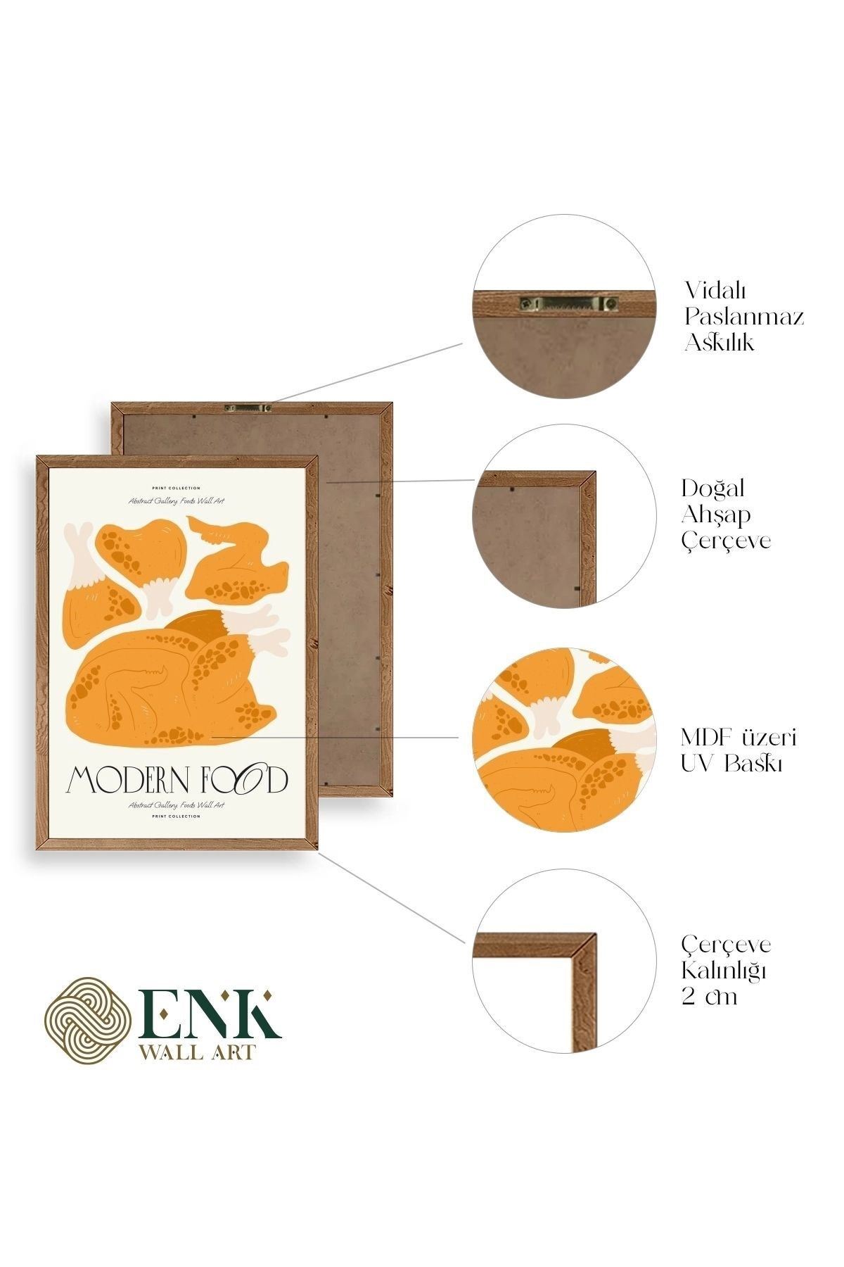 Tavuk Ahşap Çerçeveli Tablo 17 x 23