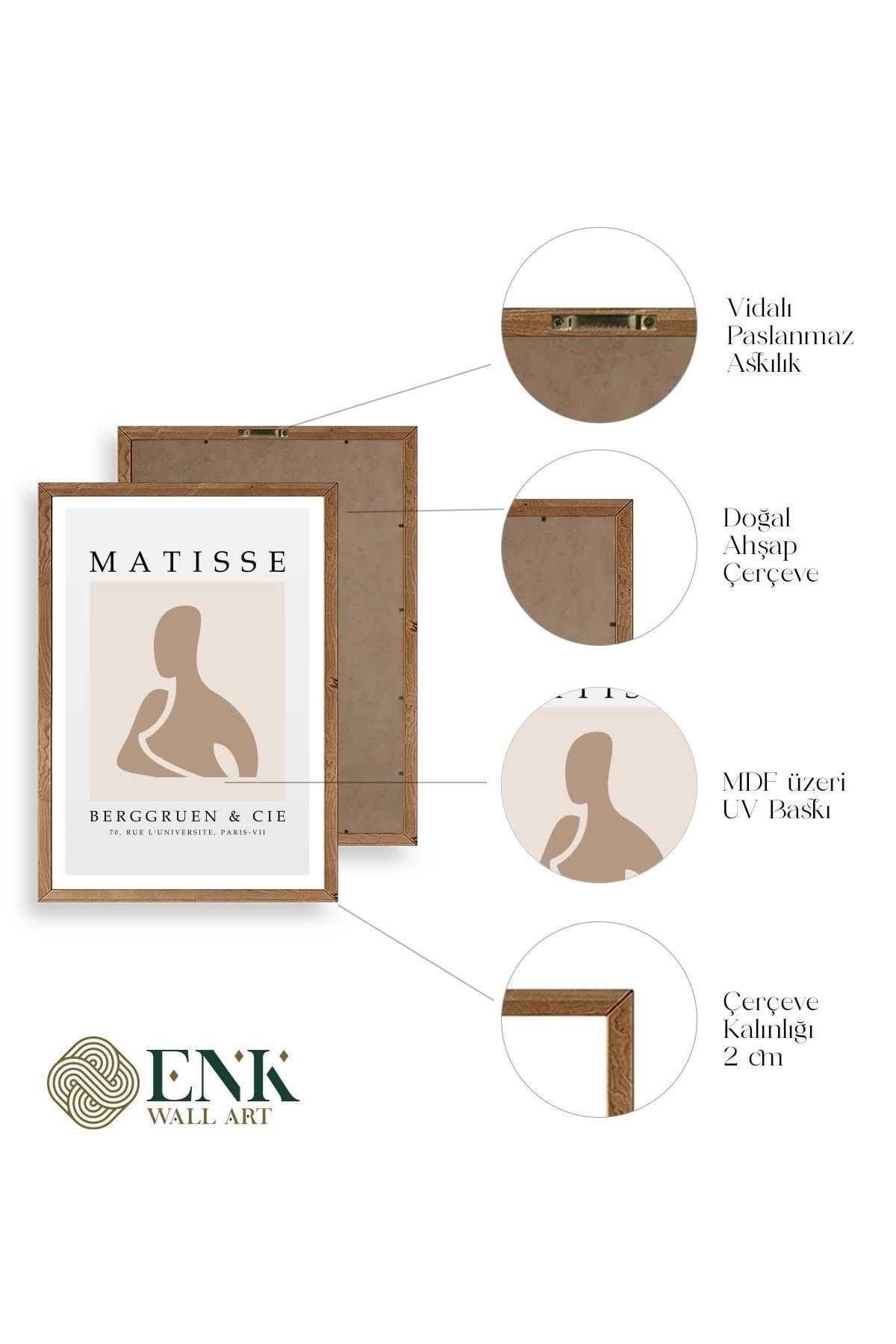 Modern Ahşap Çerçeveli Tablo 30 x 42