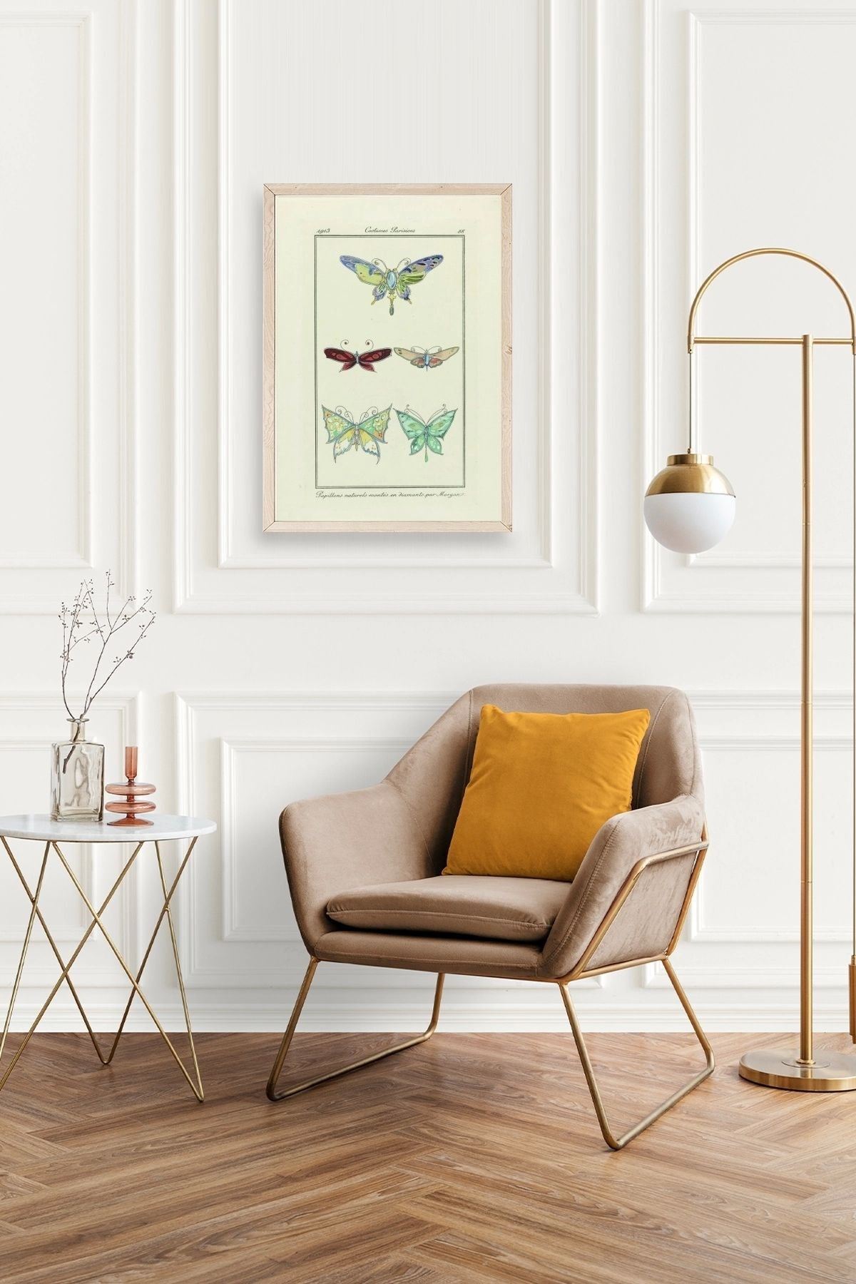 Kelebek Ahşap Çerçeveli Tablo 30 x 42