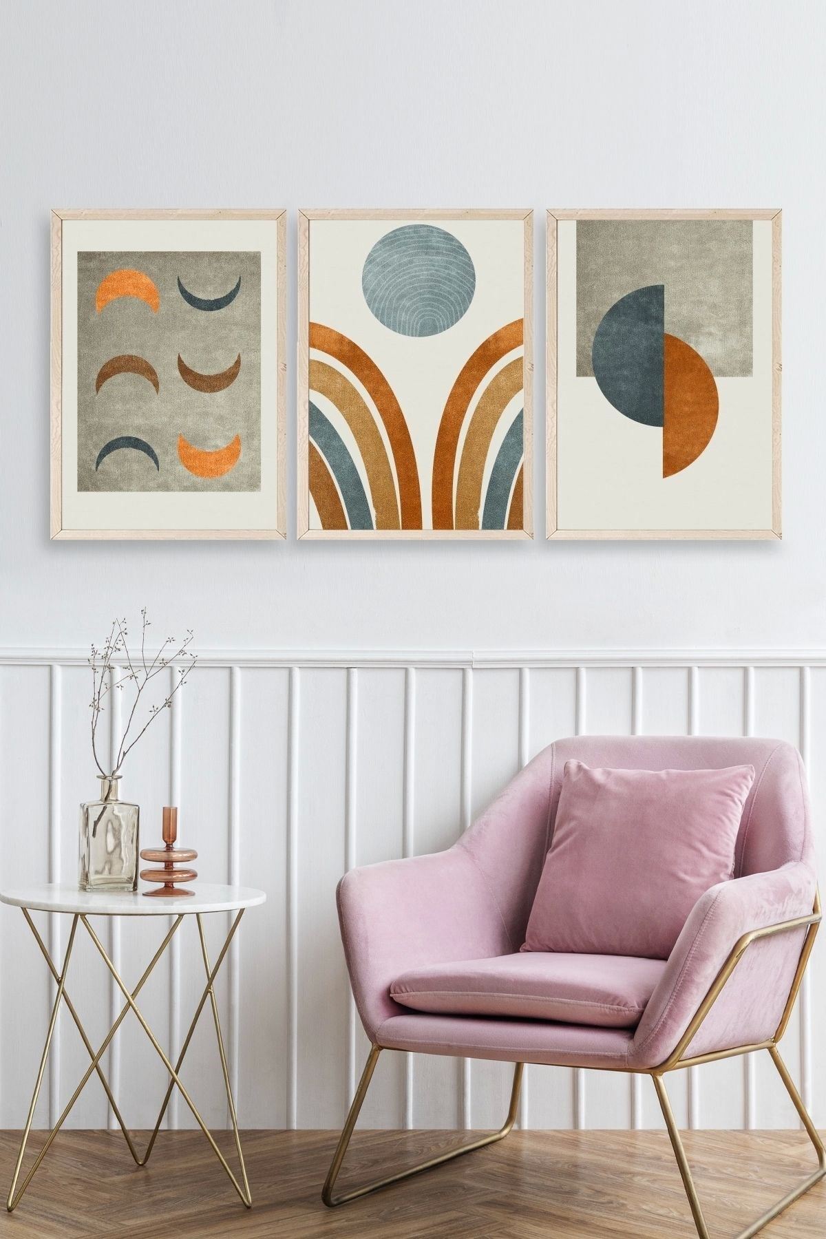 Soyut Ahşap Çerçeveli Tablo 17 x 23