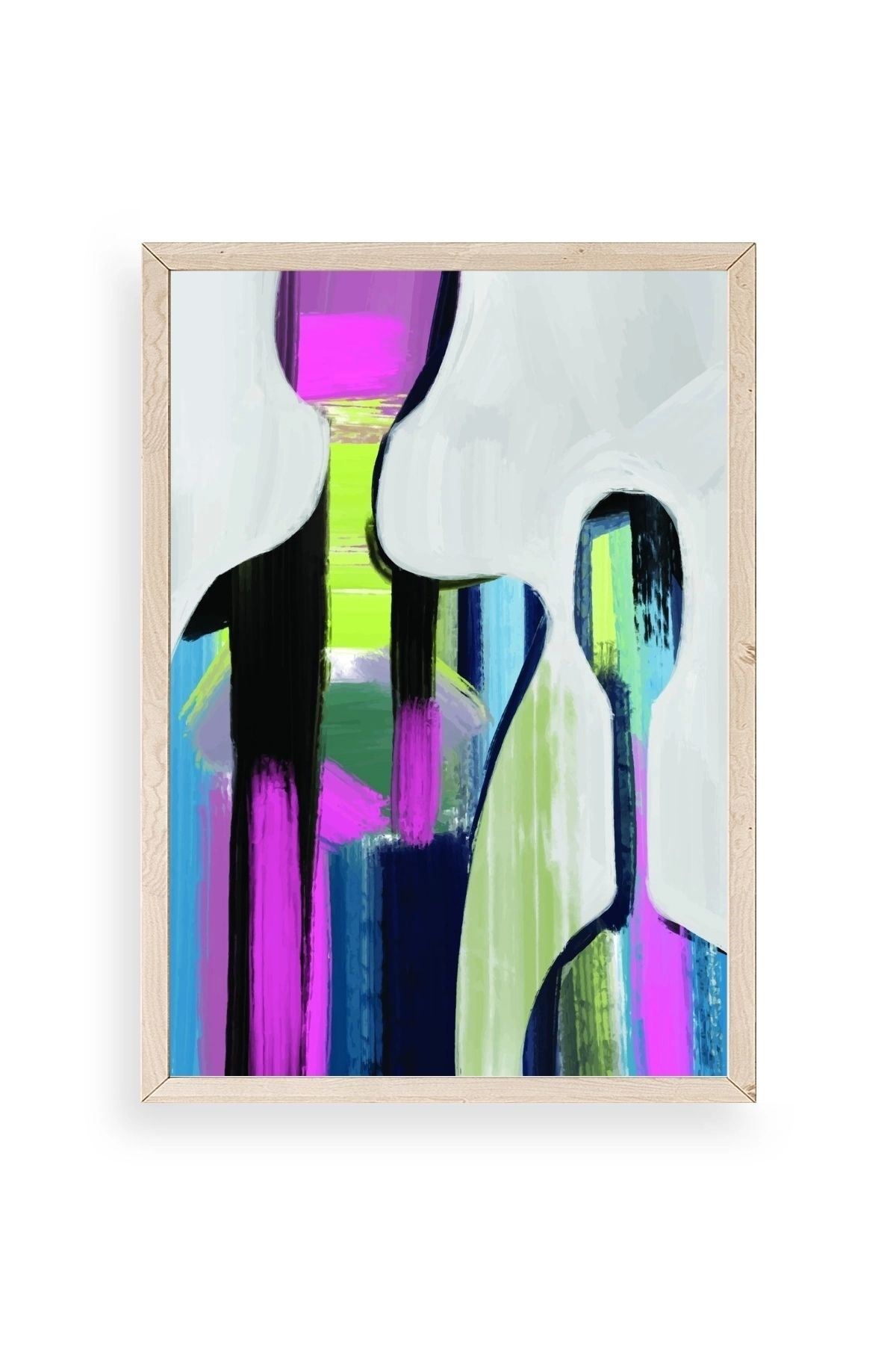 Soyut Ahşap Çerçeveli Tablo 17 x 23