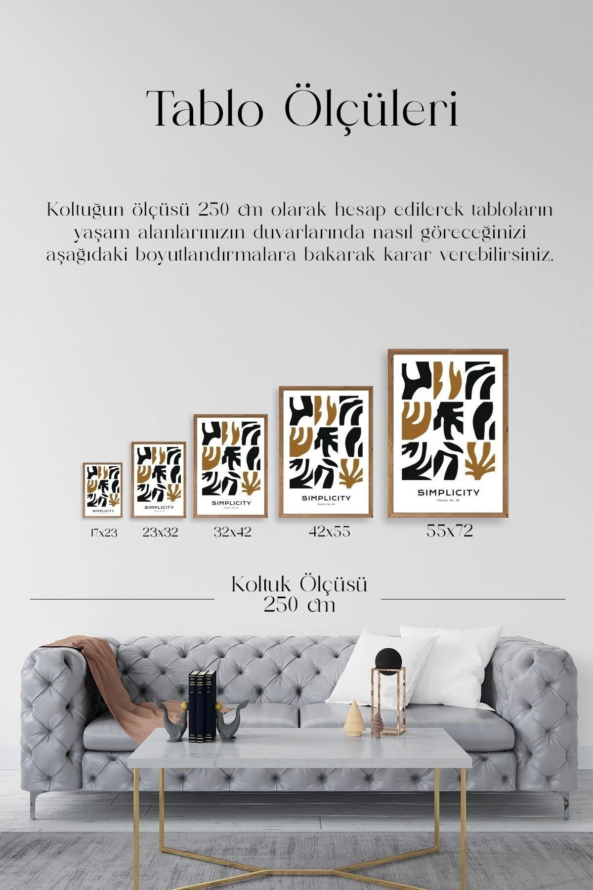 Soyut Poster Ahşap Çerçeveli Tablo 50 x 70