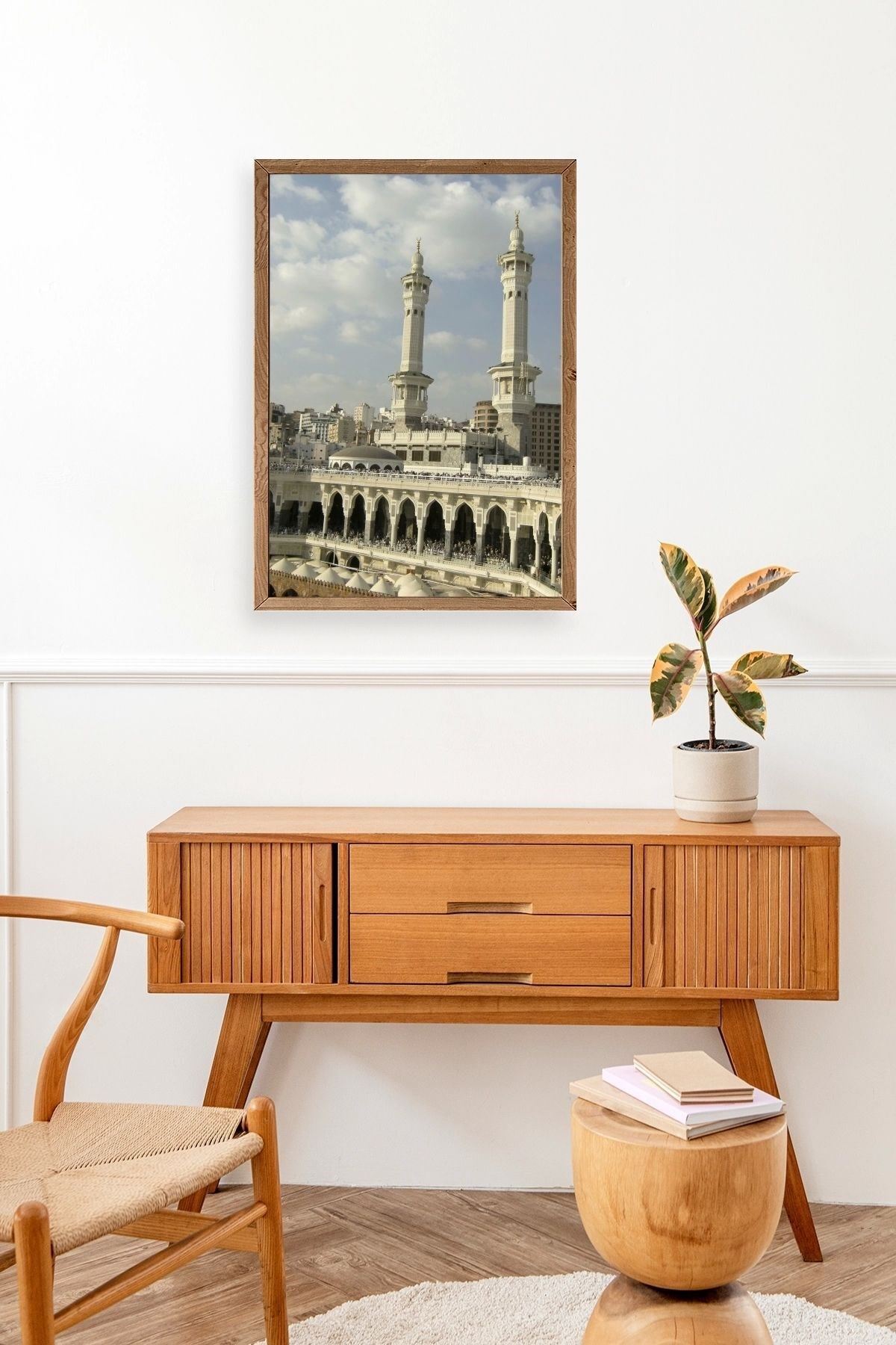 Kabe Camii Ahşap Çerçeveli Tablo 50 x 70