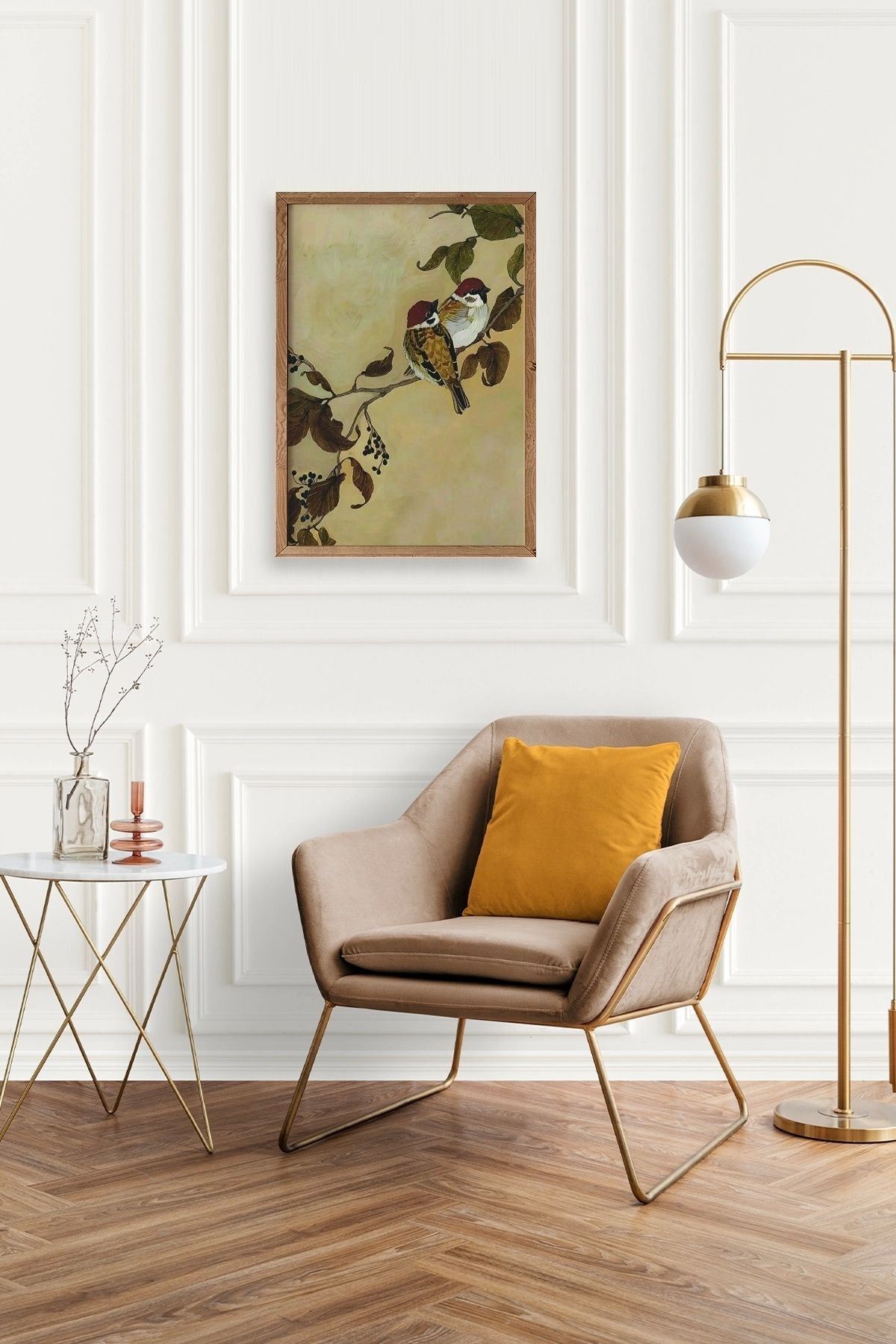 Kuş Ahşap Çerçeveli Tablo 23 x 30