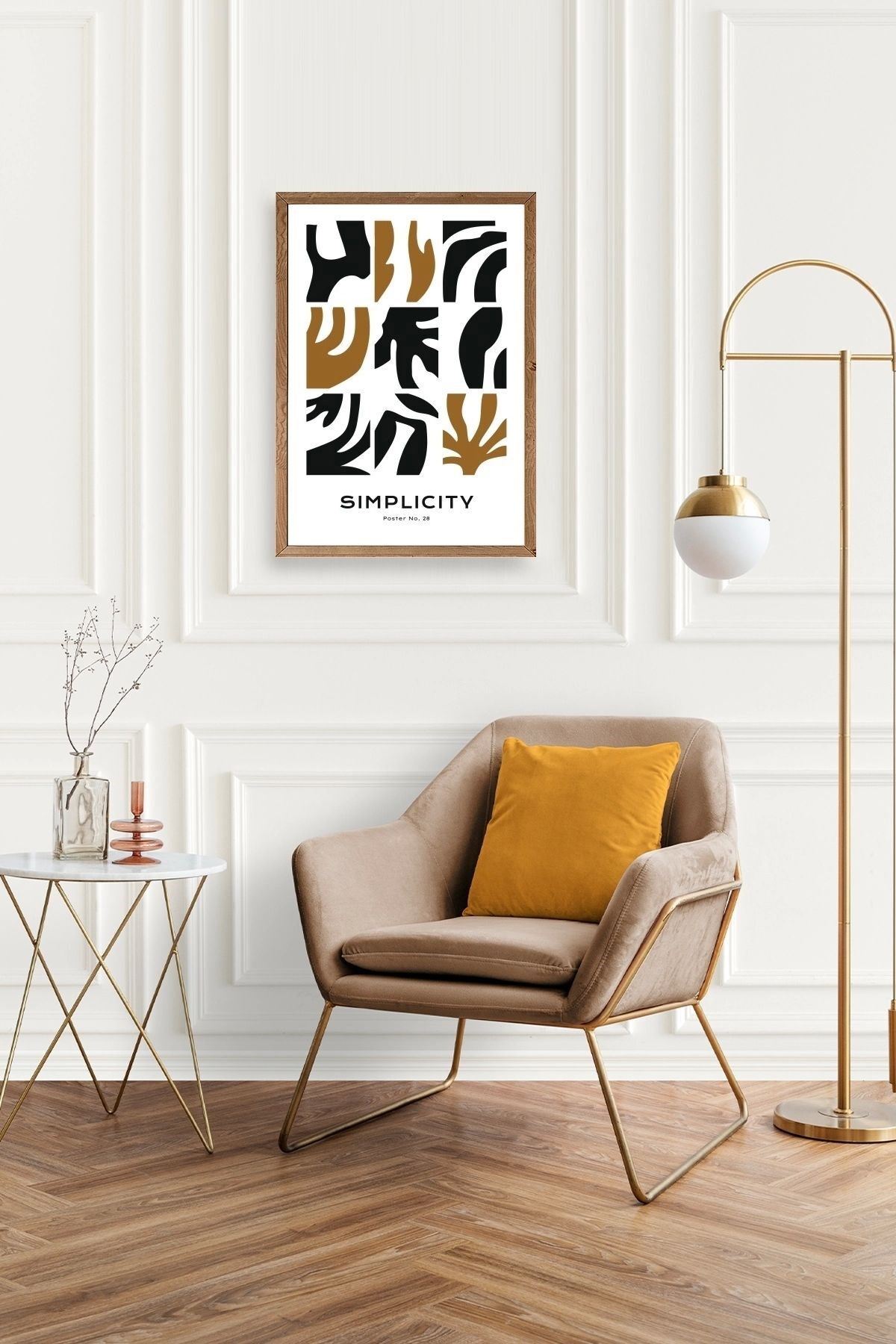 Soyut Poster Ahşap Çerçeveli Tablo 17 x 23