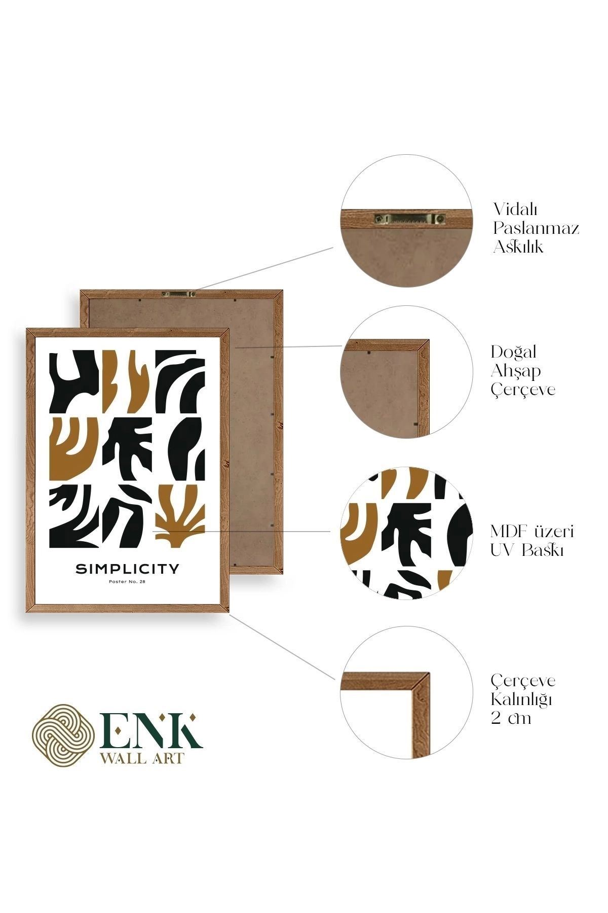 Soyut Poster Ahşap Çerçeveli Tablo 17 x 23