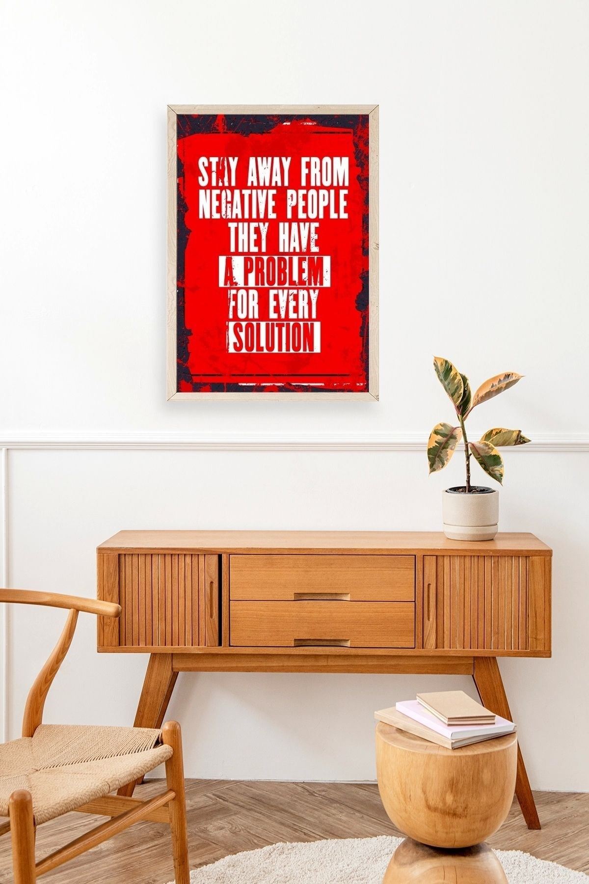 Motto Ahşap Çerçeveli Tablo 23 x 30