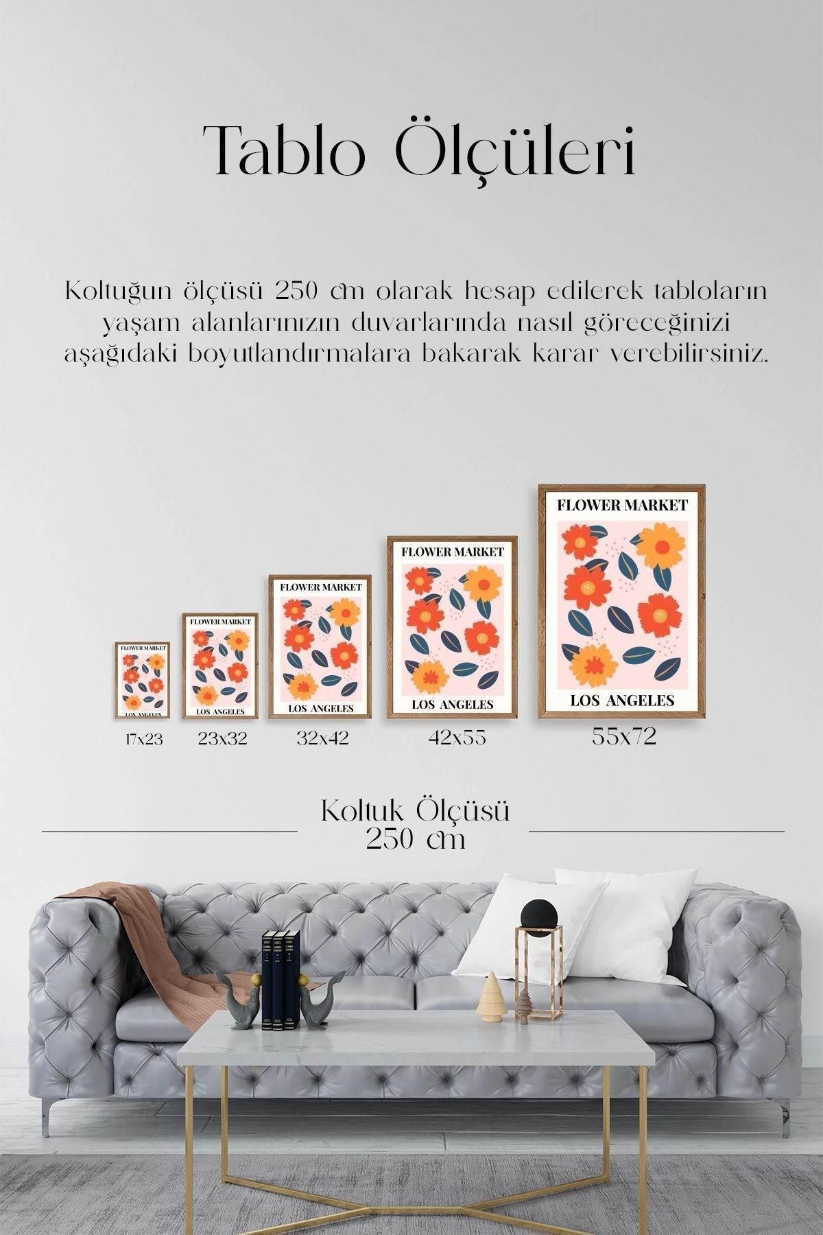 Çiçek Ahşap Çerçeveli Tablo 50 x 70